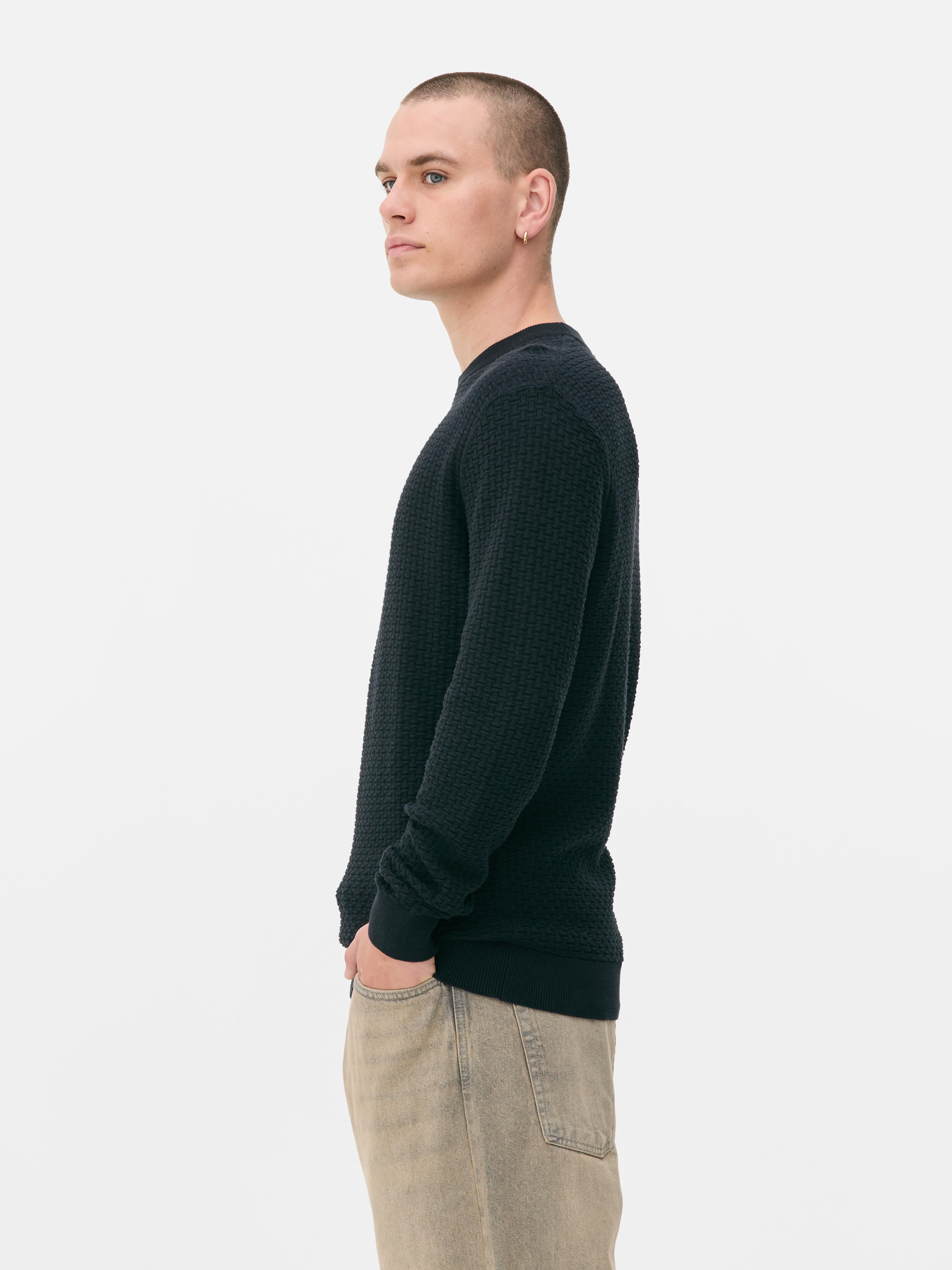 Textured Crew Neck Sweater