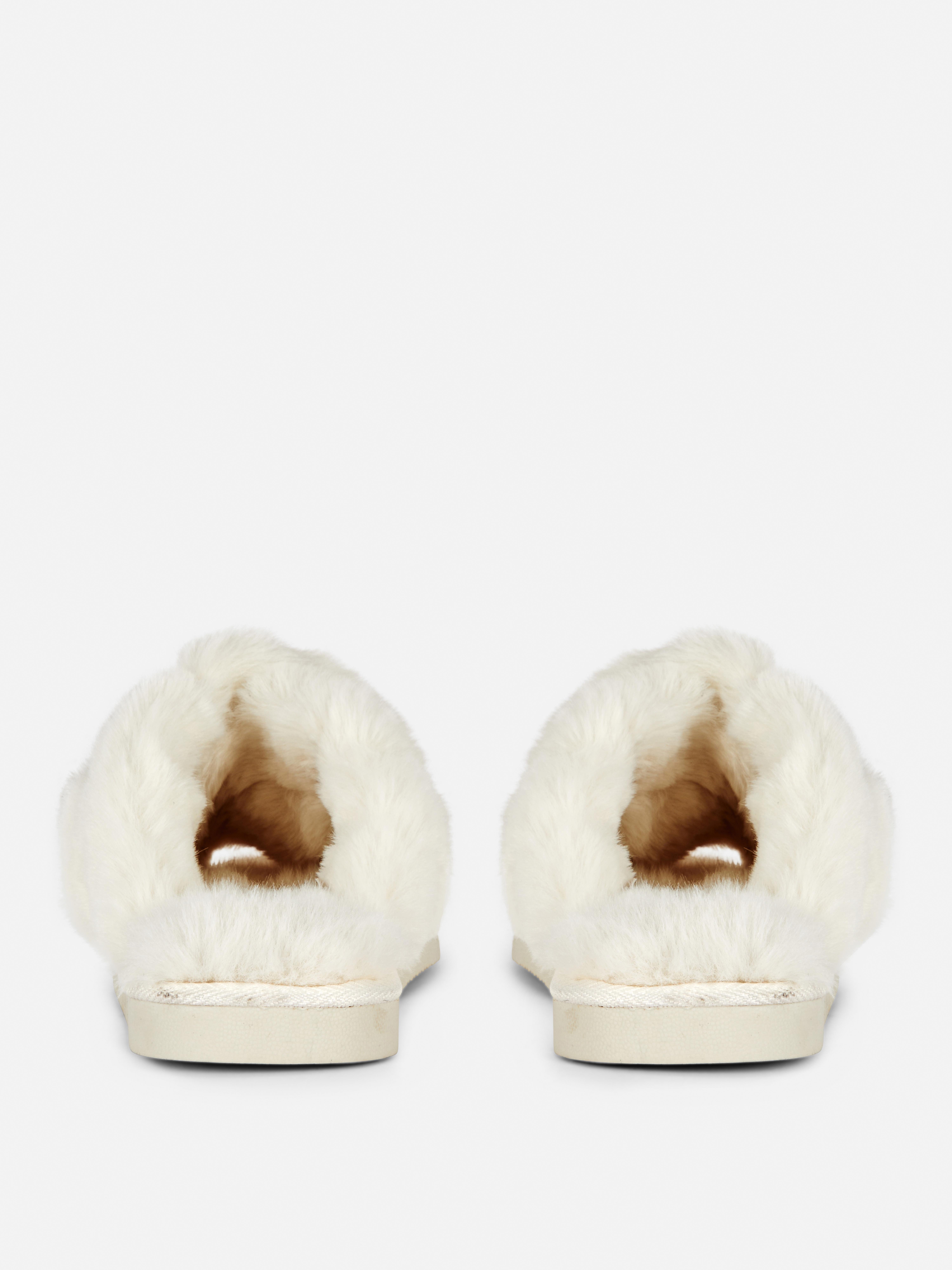 Embellished Cross Strap Slippers