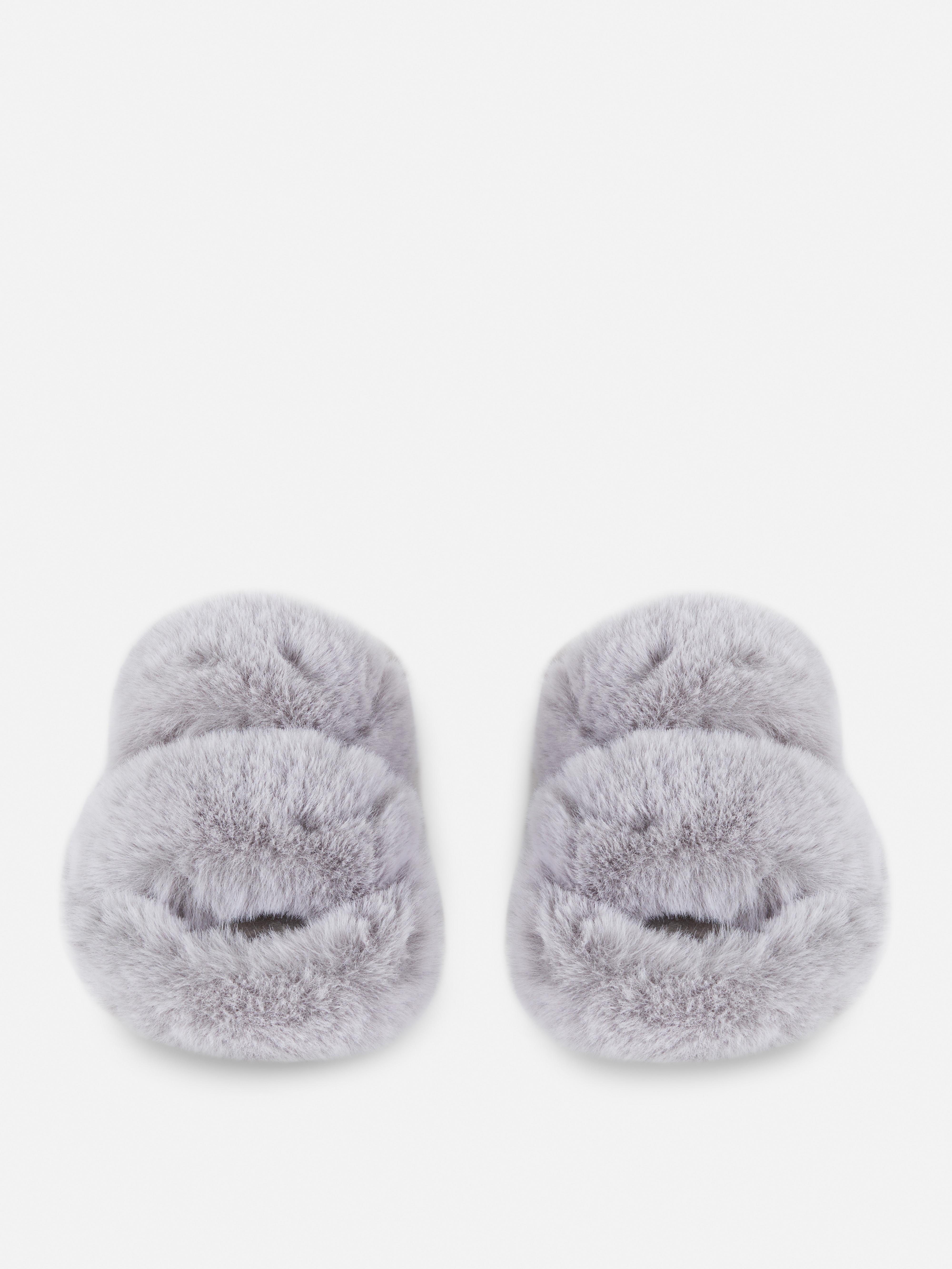 Fluffy Double Strap Slippers