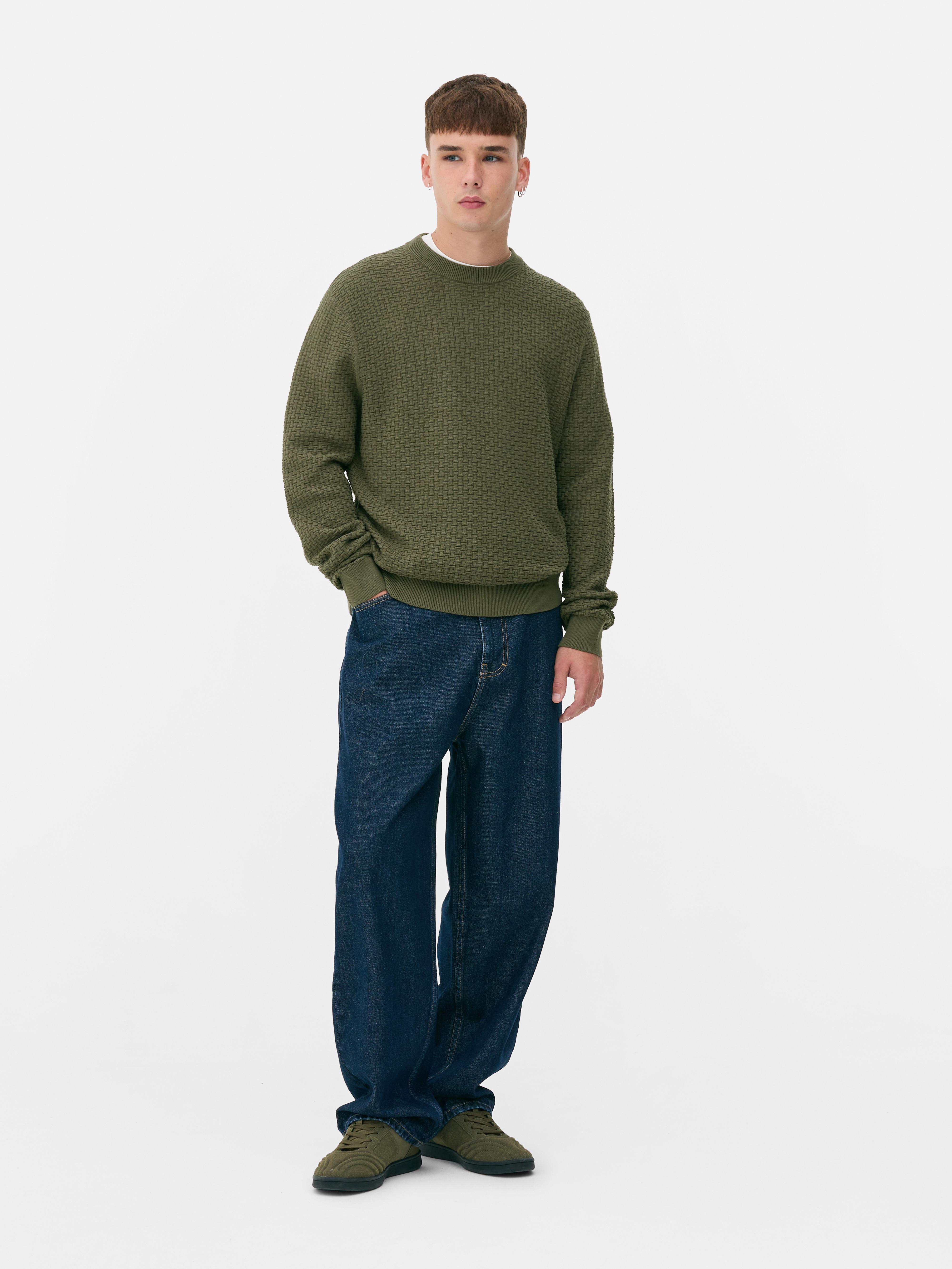 Textured Crew Neck Sweater