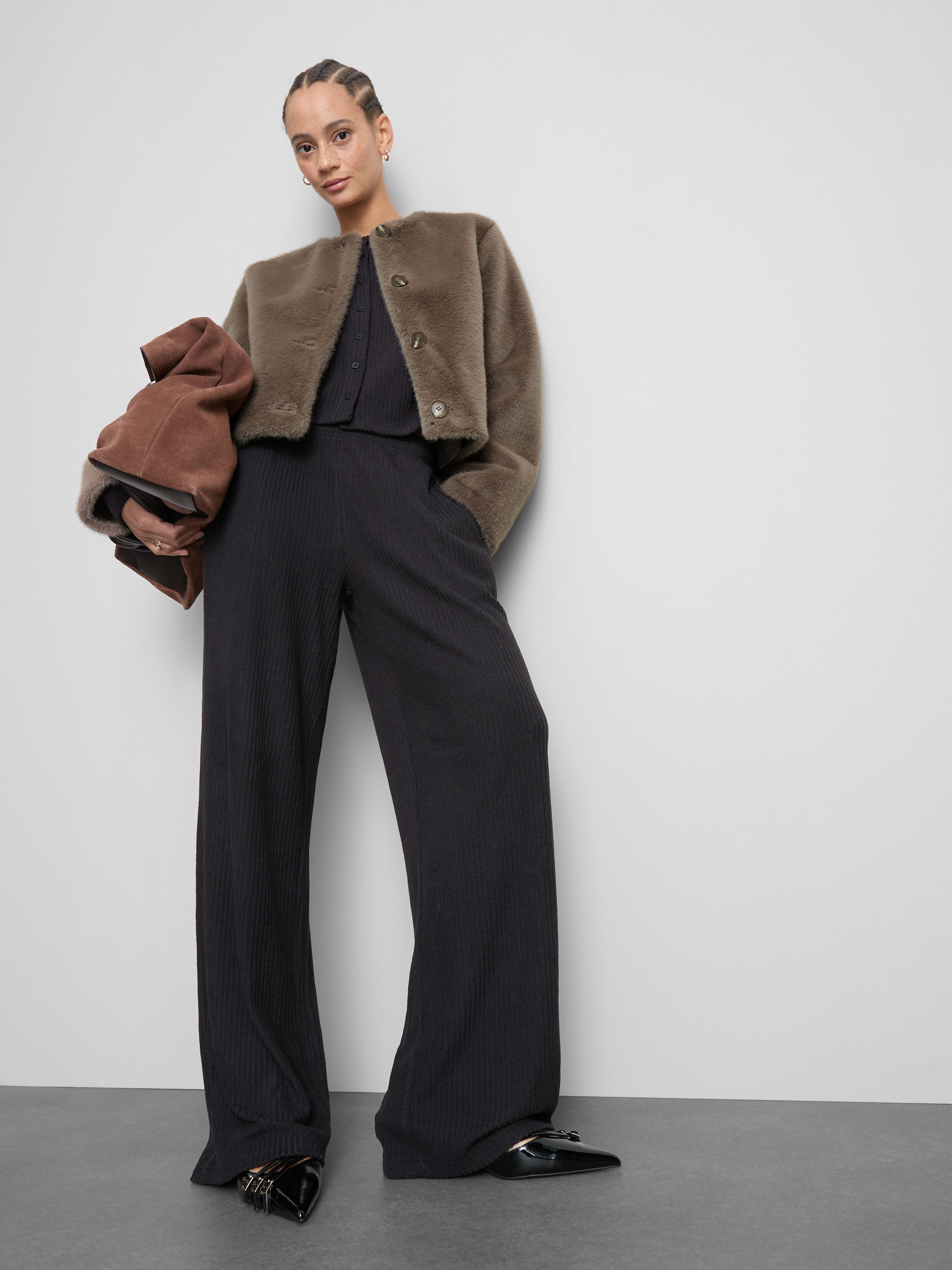 Paula Echevarría Cropped Plush Jacket