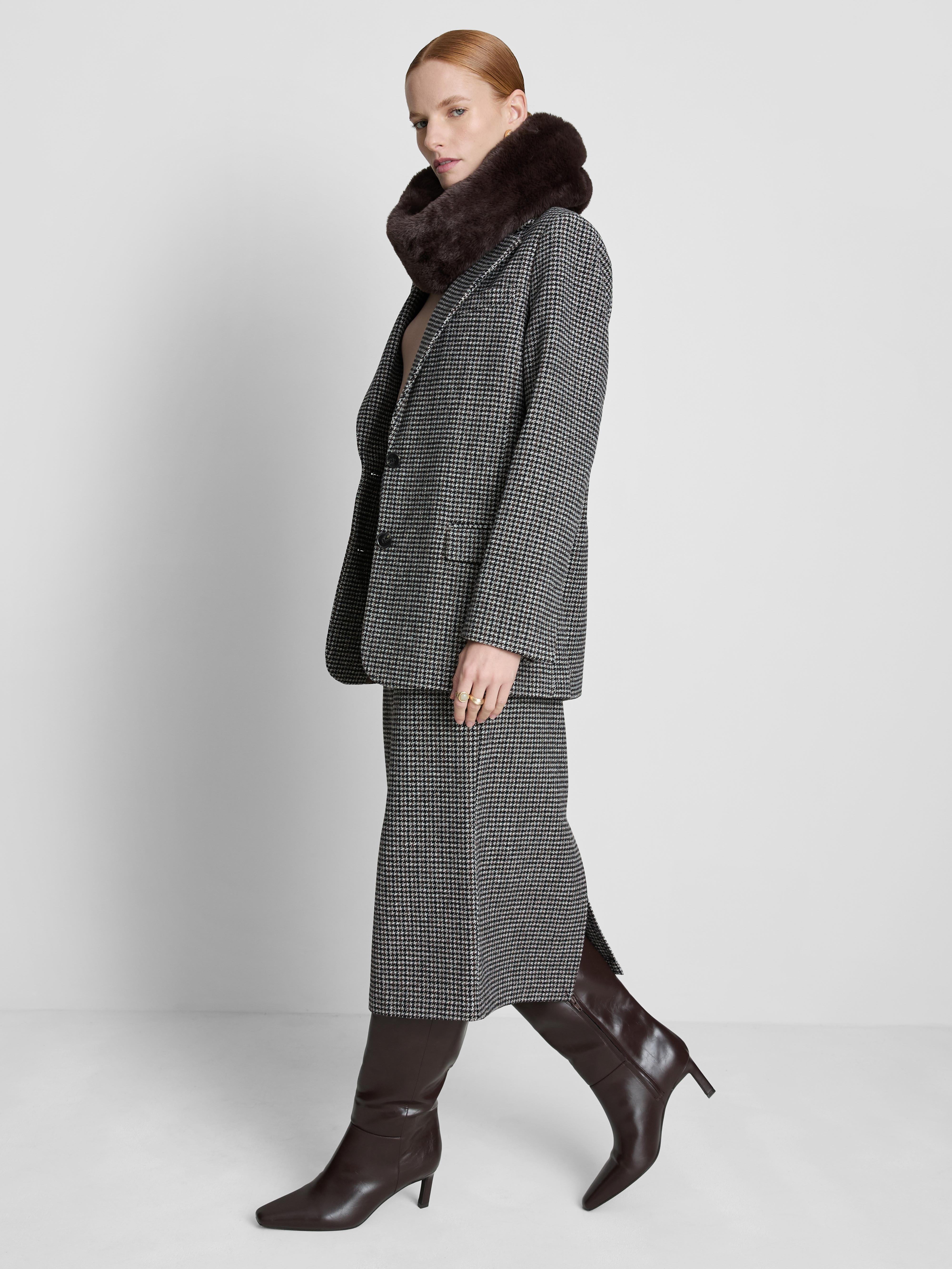 Paula Echevarría Check Pencil Skirt