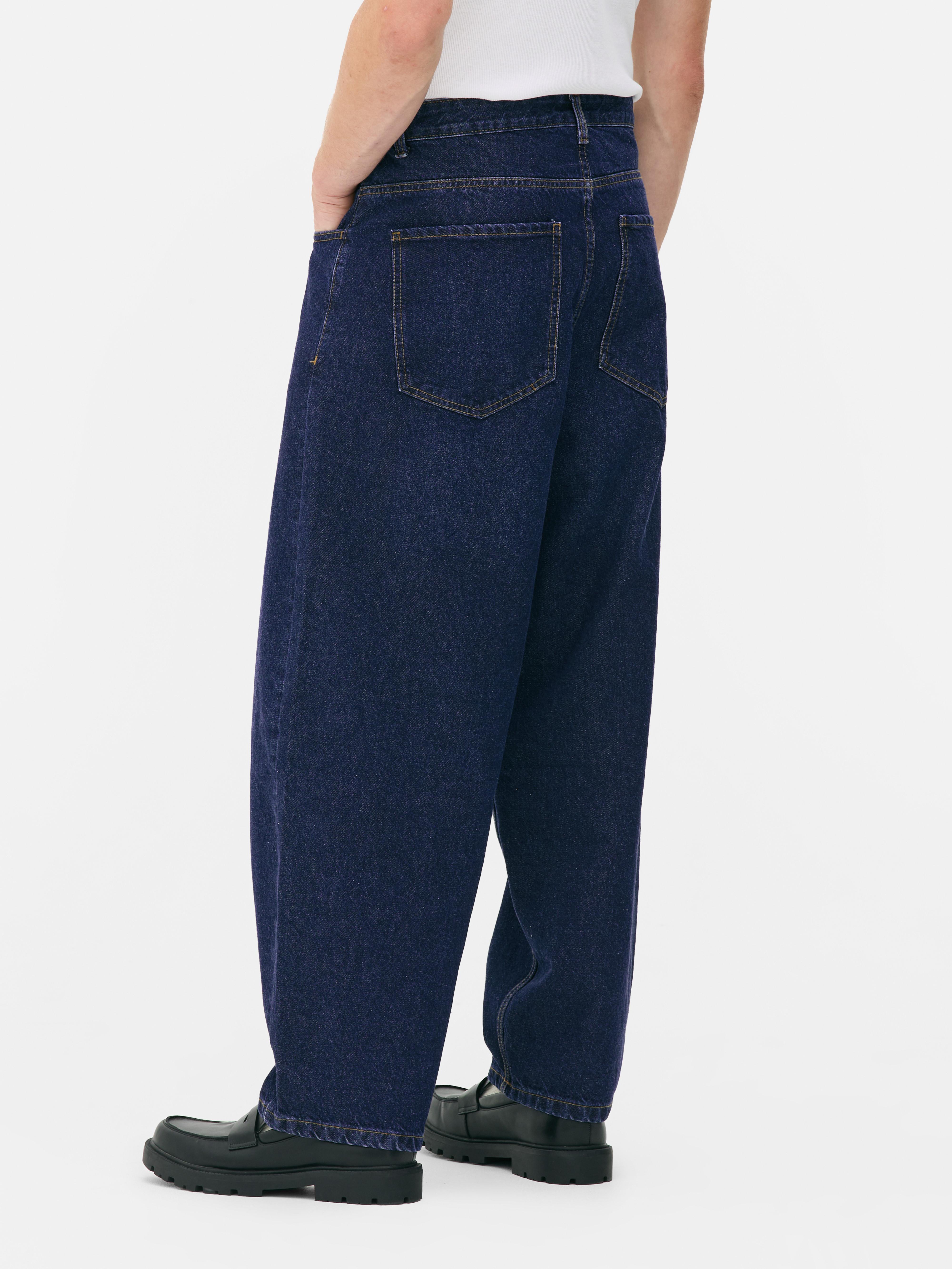 Low-Rise Barrel Leg Jeans