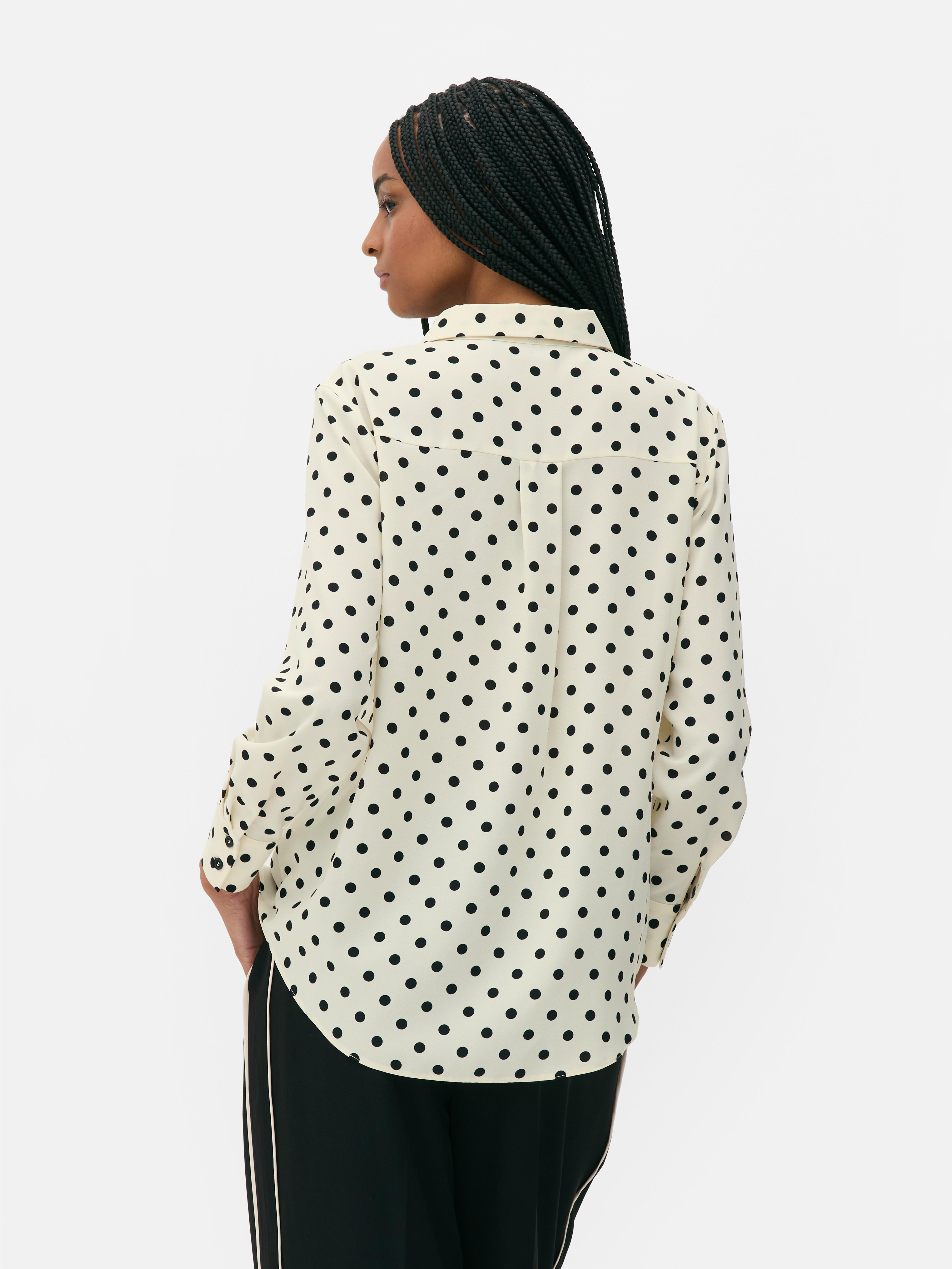 Crepe Curved Hem Shirt