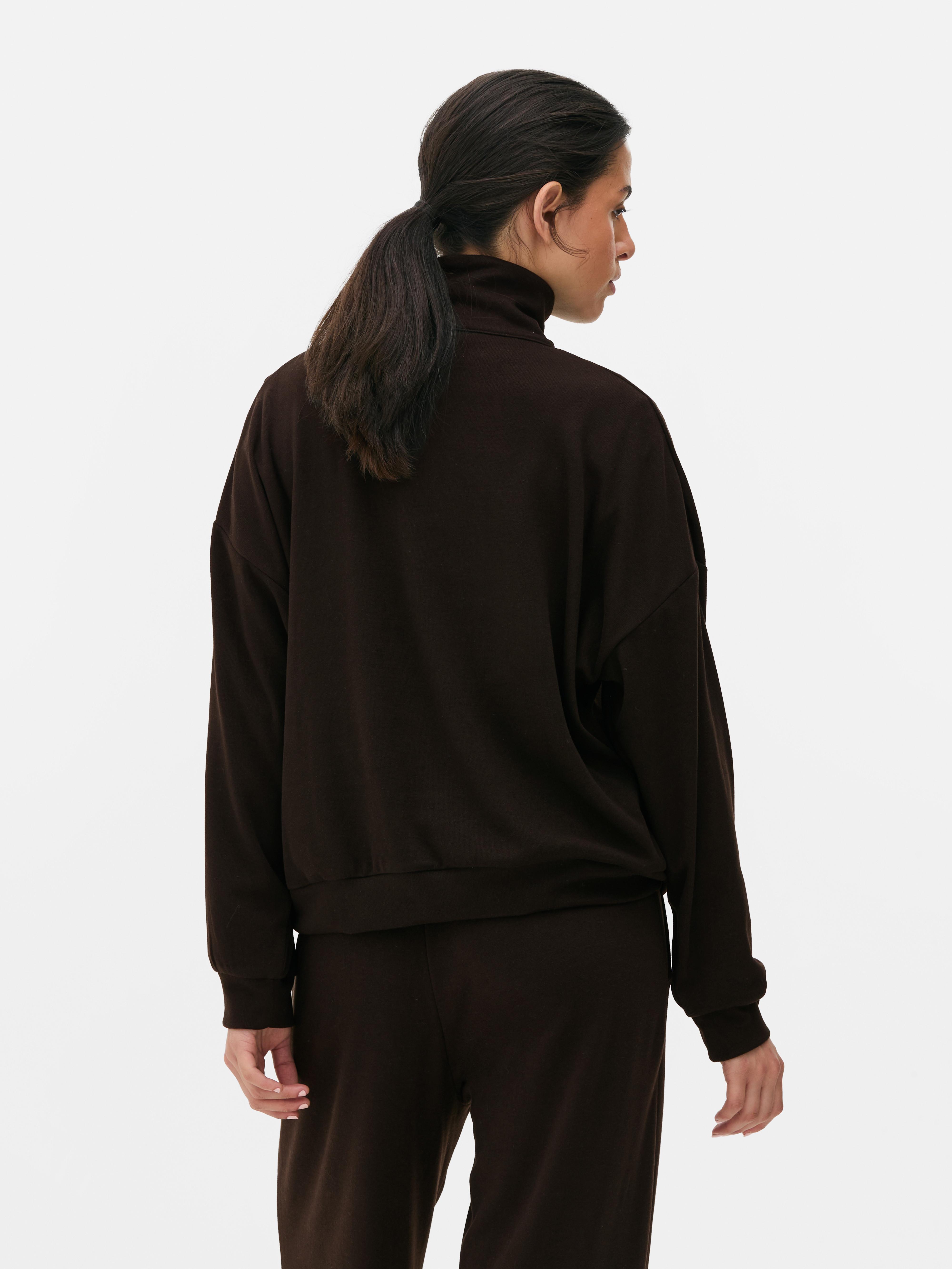 Ribbed Half Zip Sweatshirt