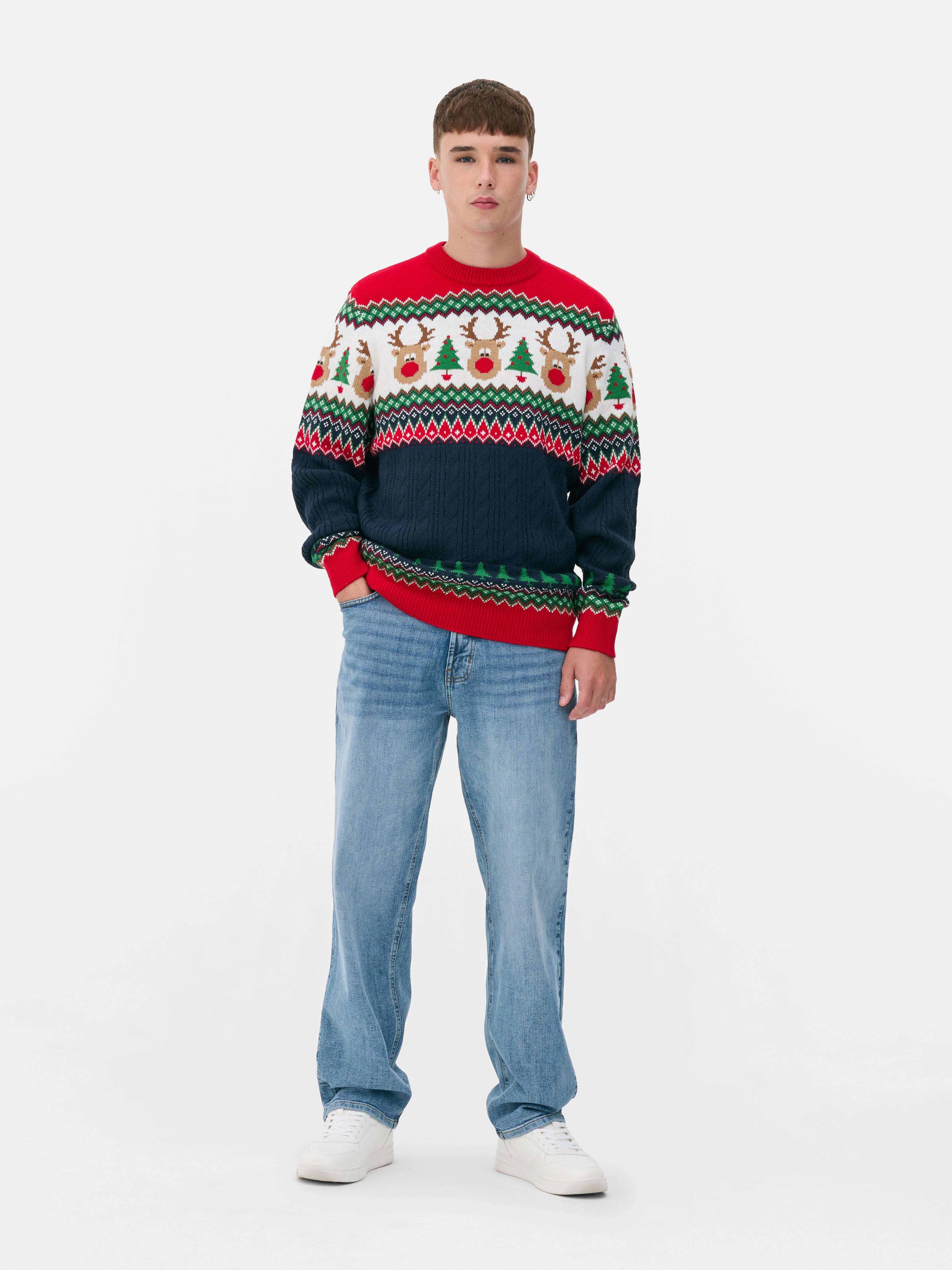 Reindeer Fair Isle Christmas Sweater