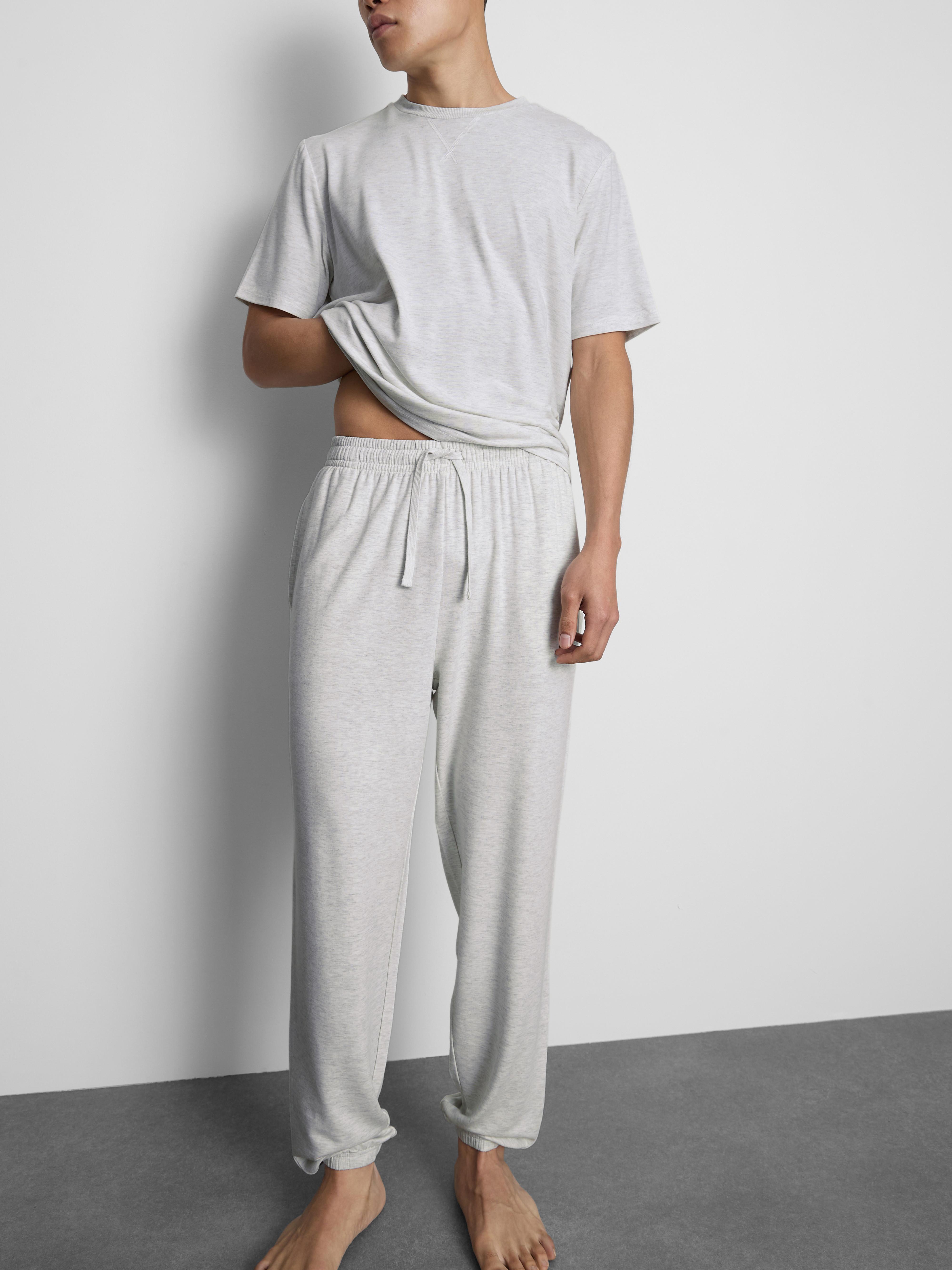 Cuffed-Leg Drawstring Pajama Bottoms
