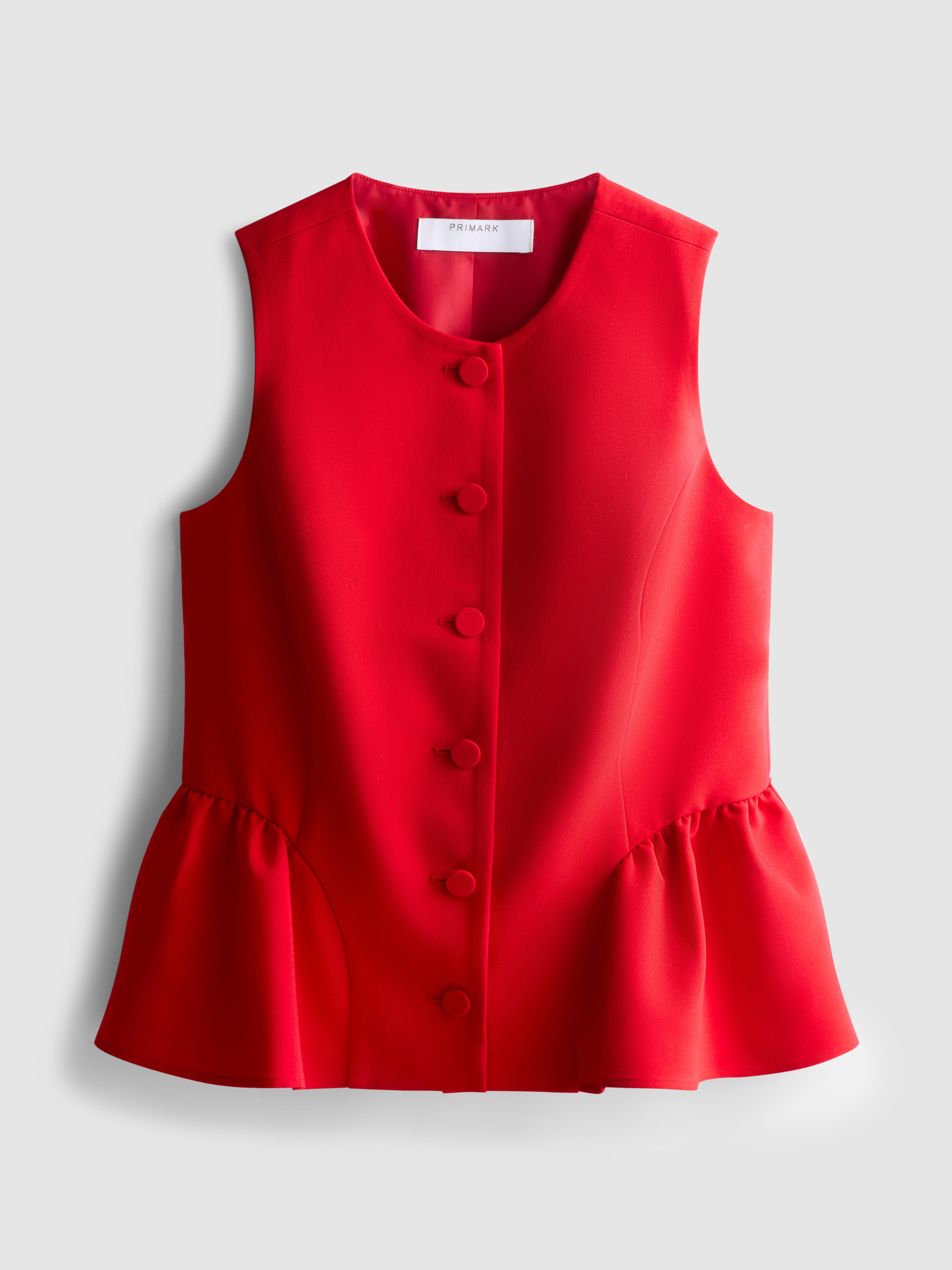 Round Neck Peplum Waistcoat