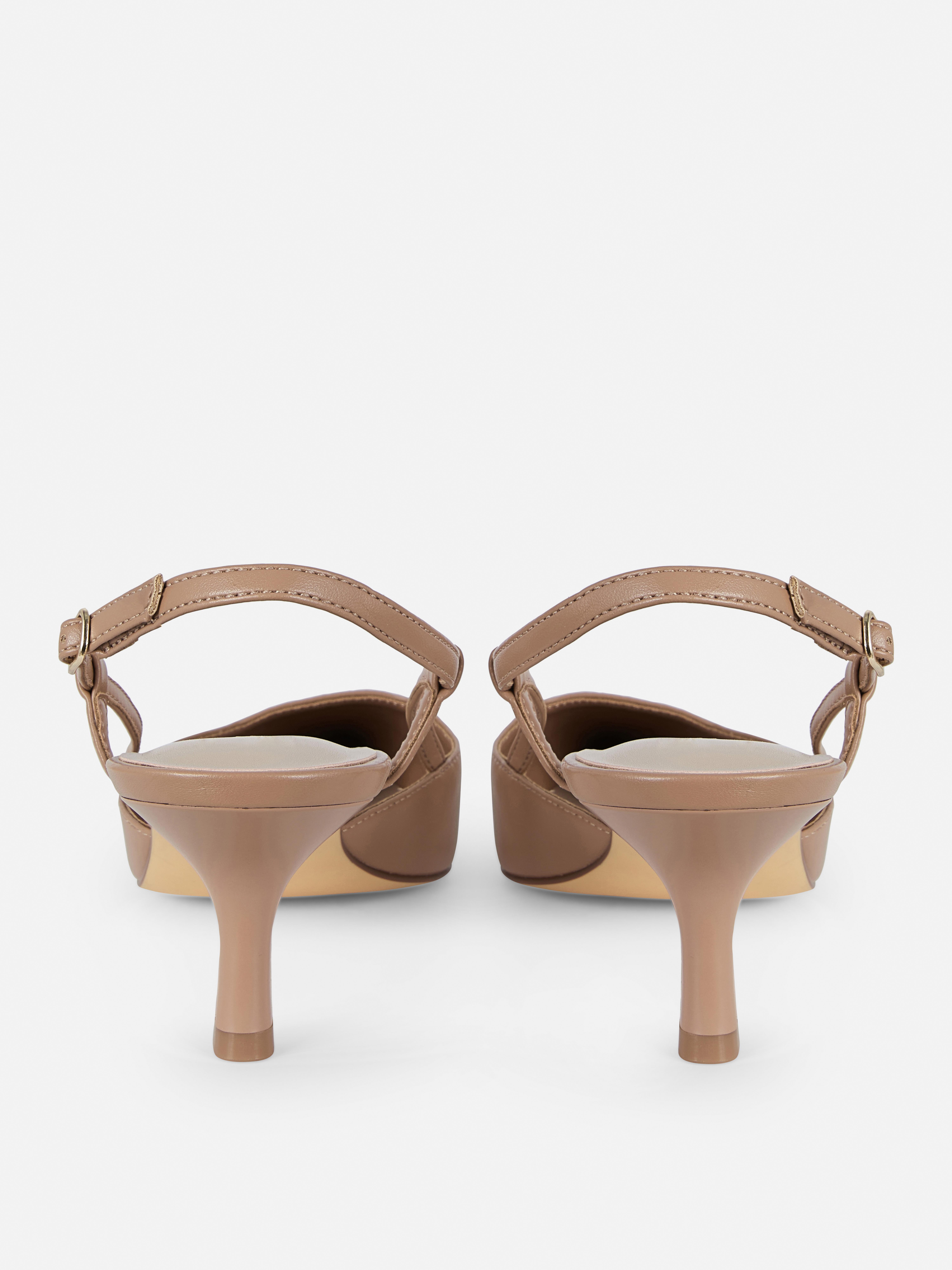 Slingback Pointed Toe Kitten Heels