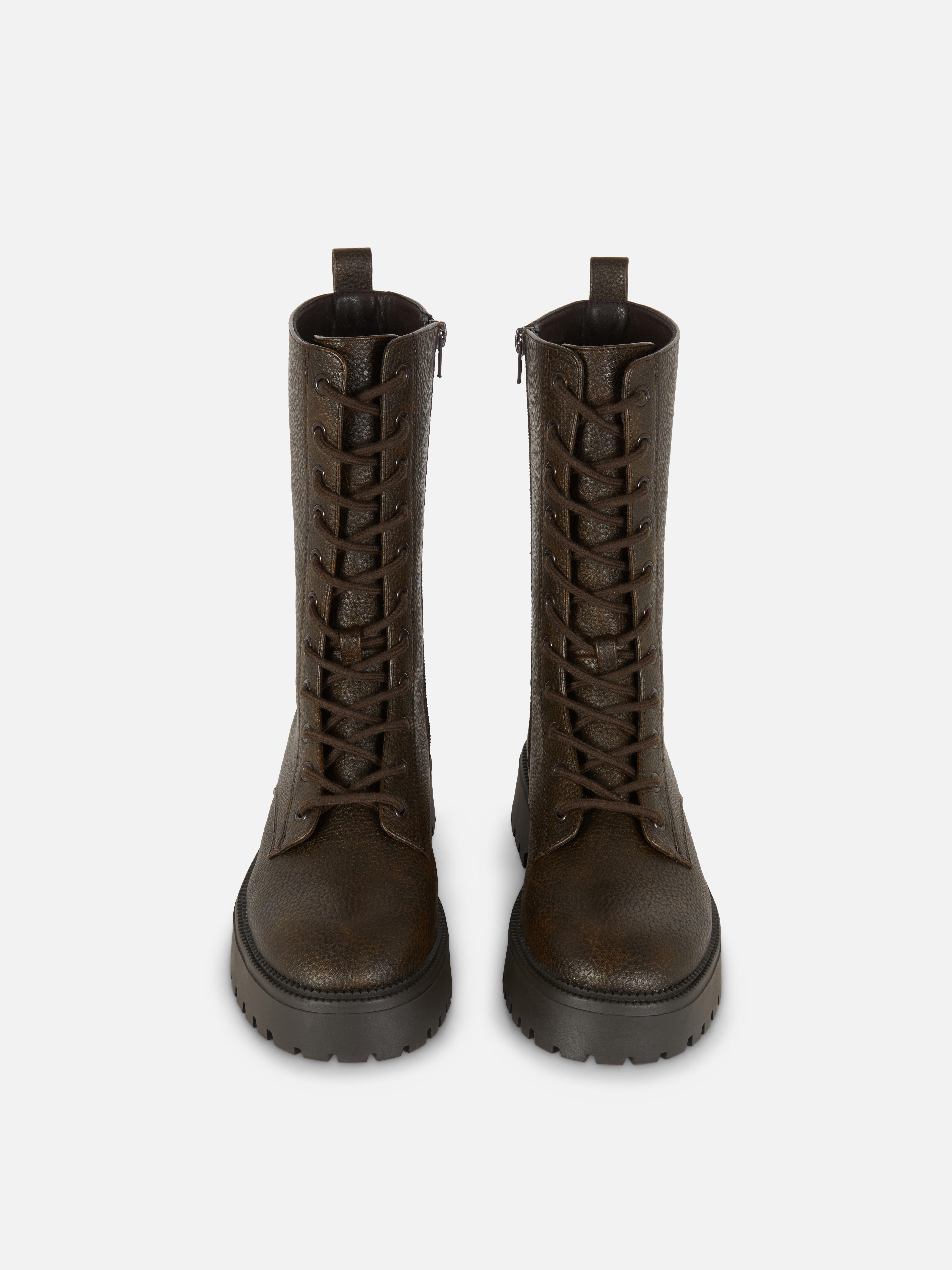 High Leg Lace Up Boots