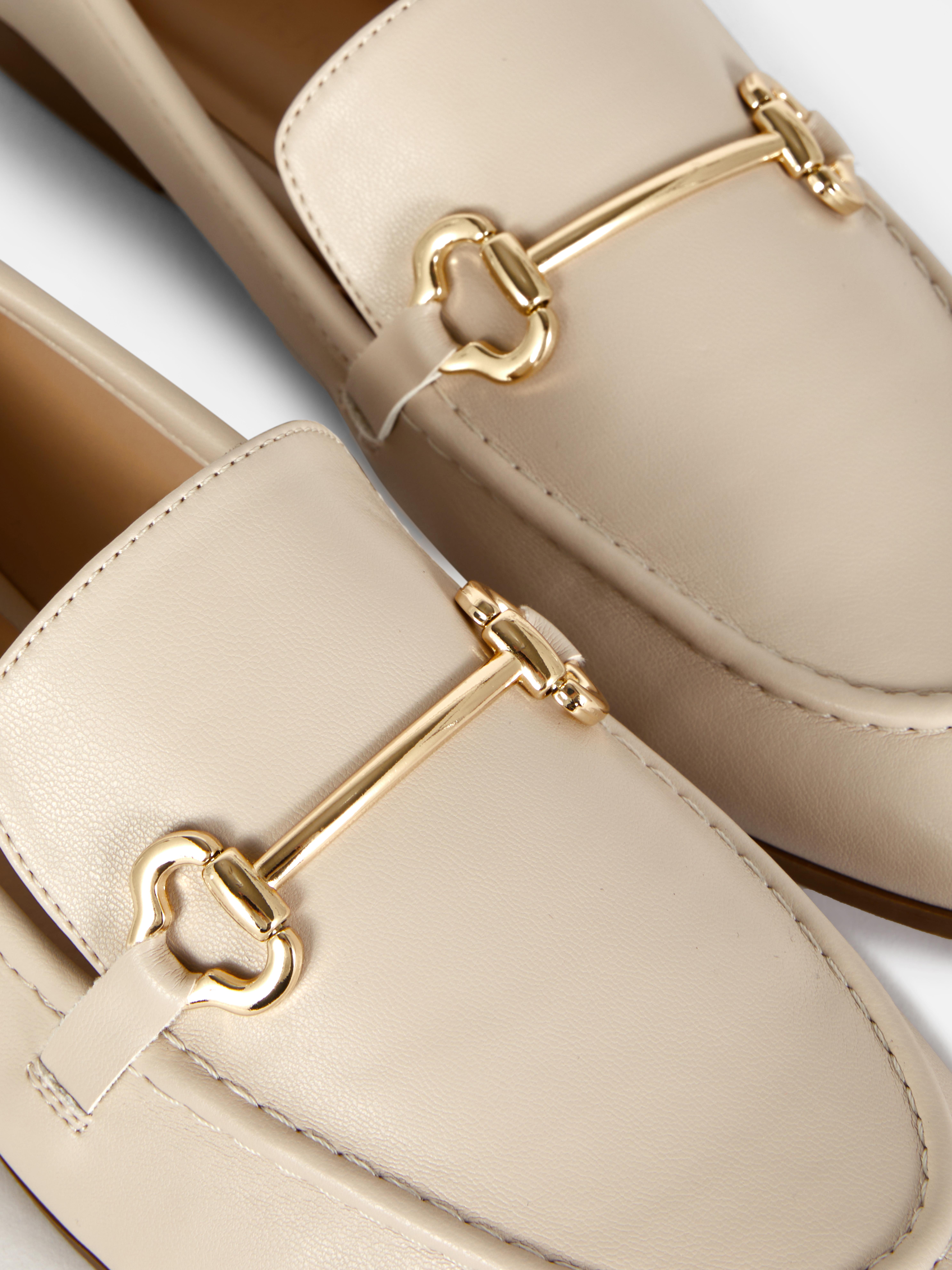 Faux Leather Snaffle Loafers