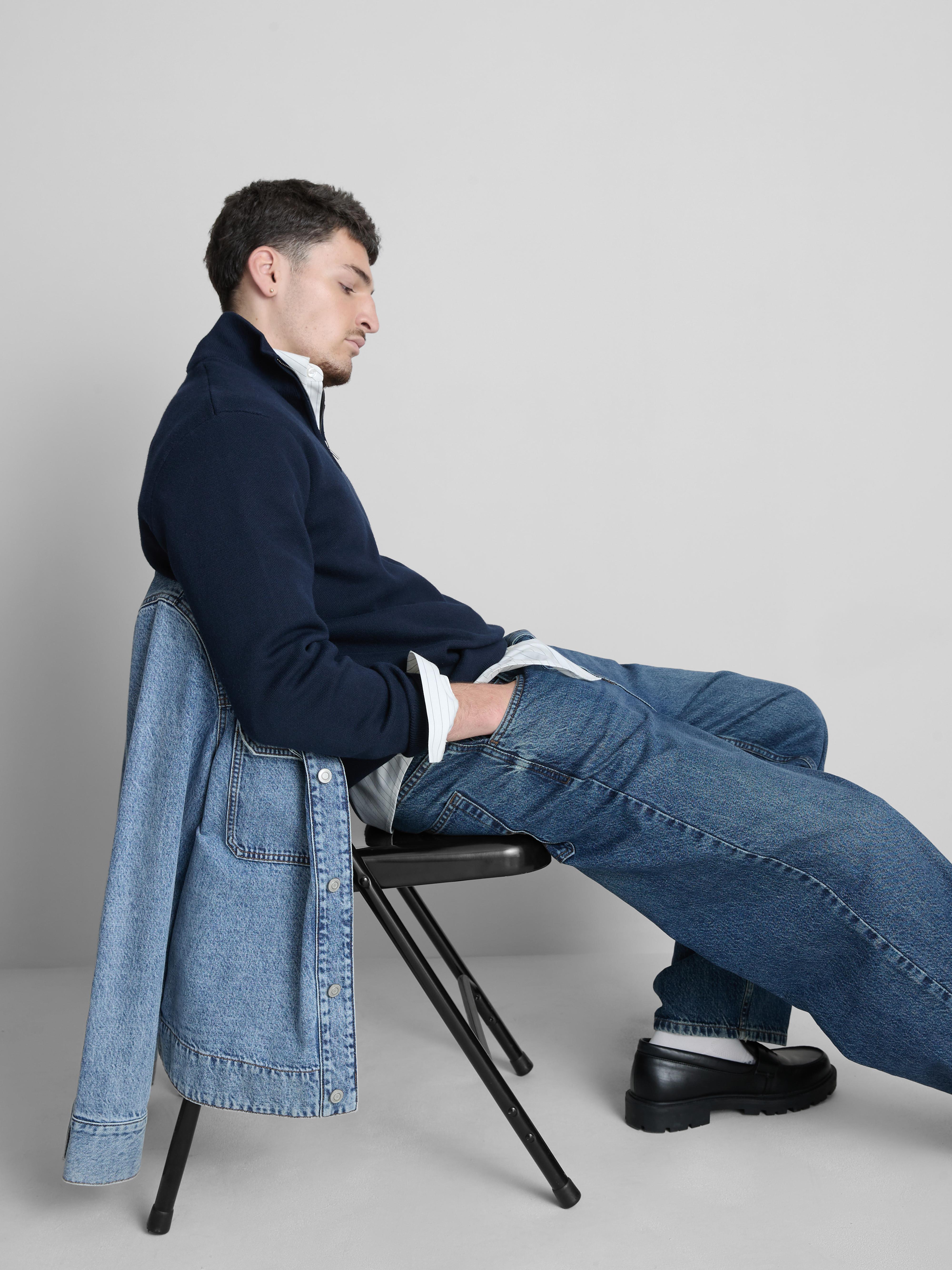 Half-Zip Funnel Neck Sweater