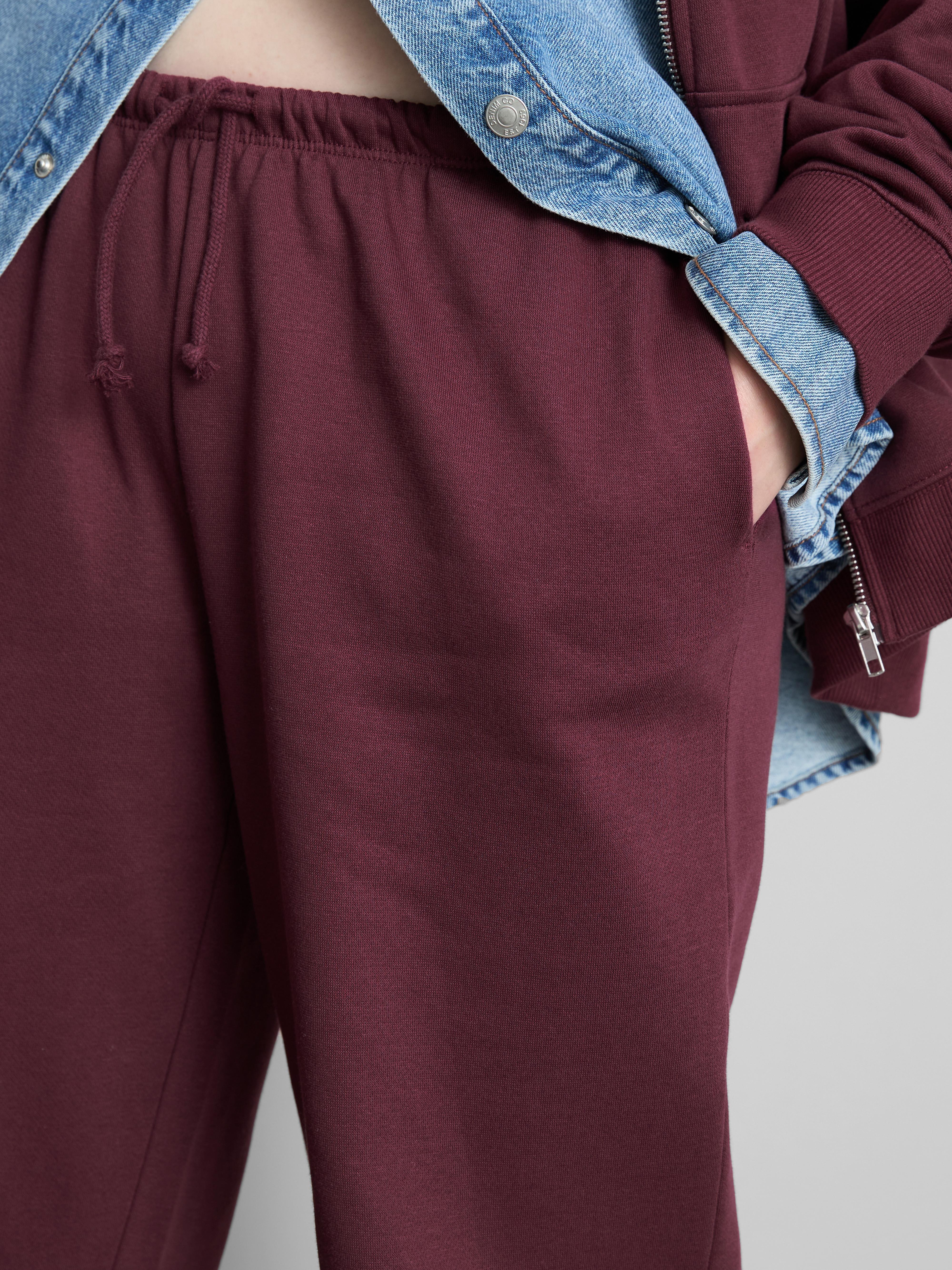 Cotton Blend Wide Leg Sweatpants