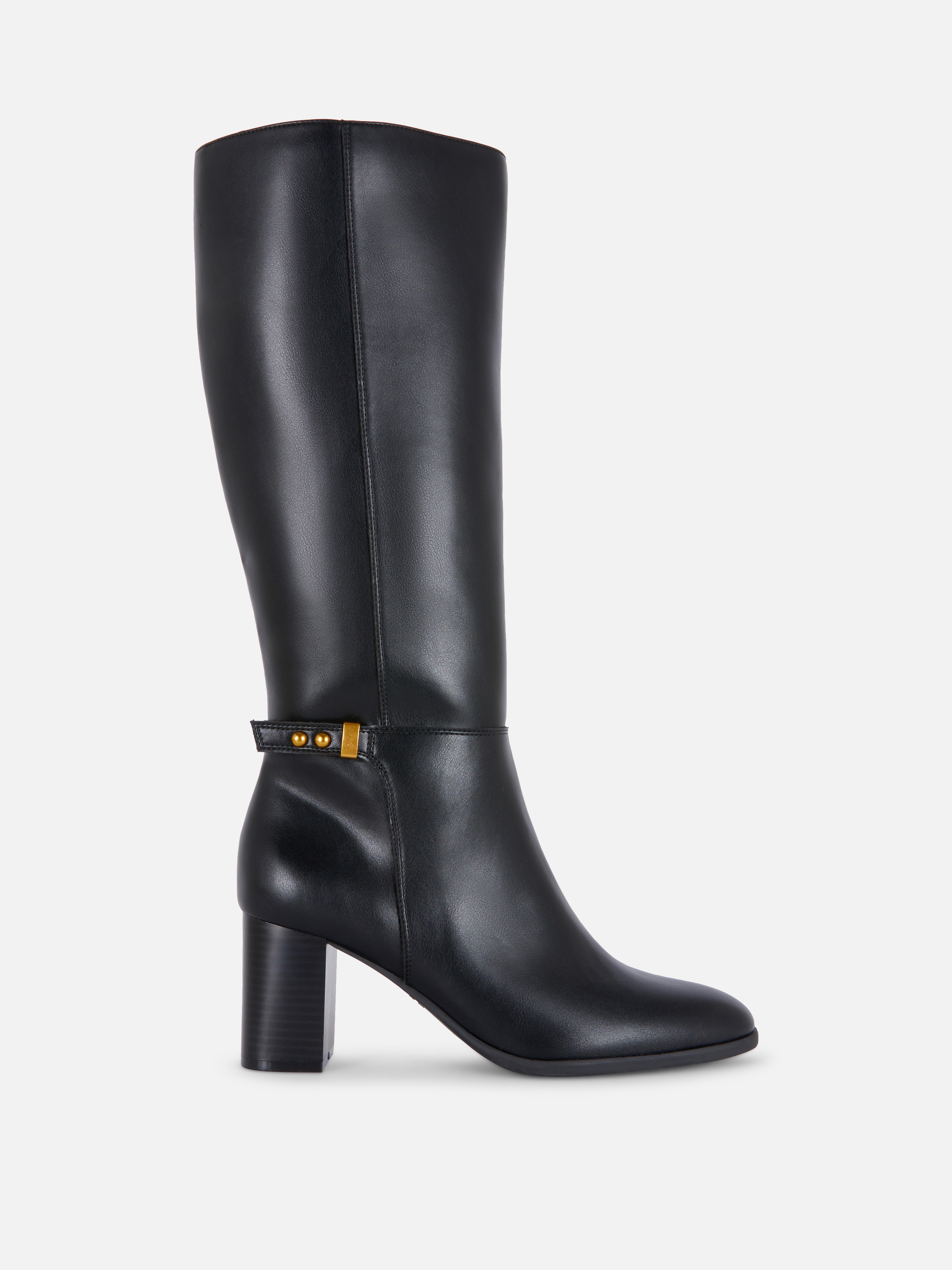 Buckle Detail Knee High Boots