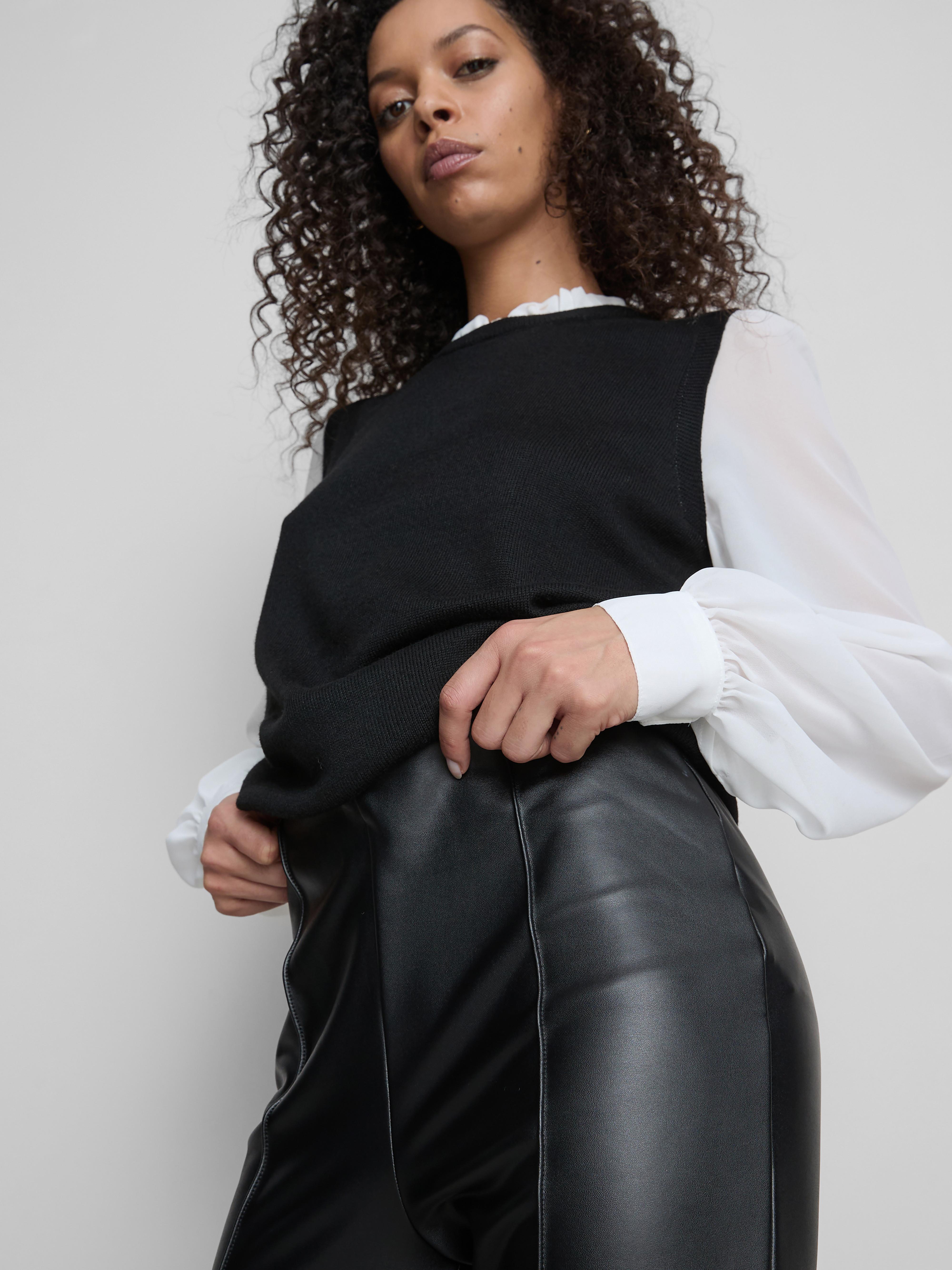 Faux Leather Flared Leggings