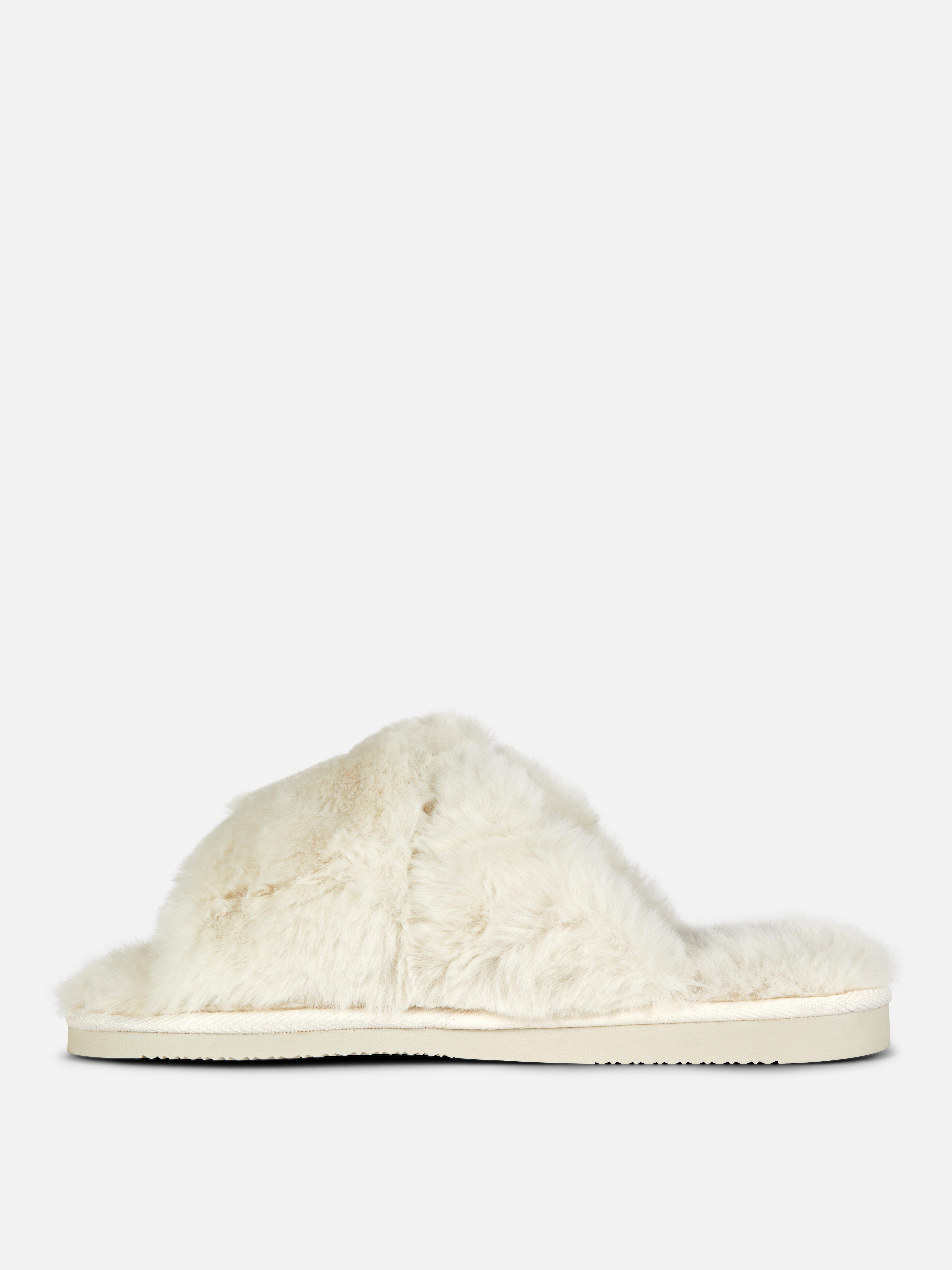 Embellished Cross Strap Slippers