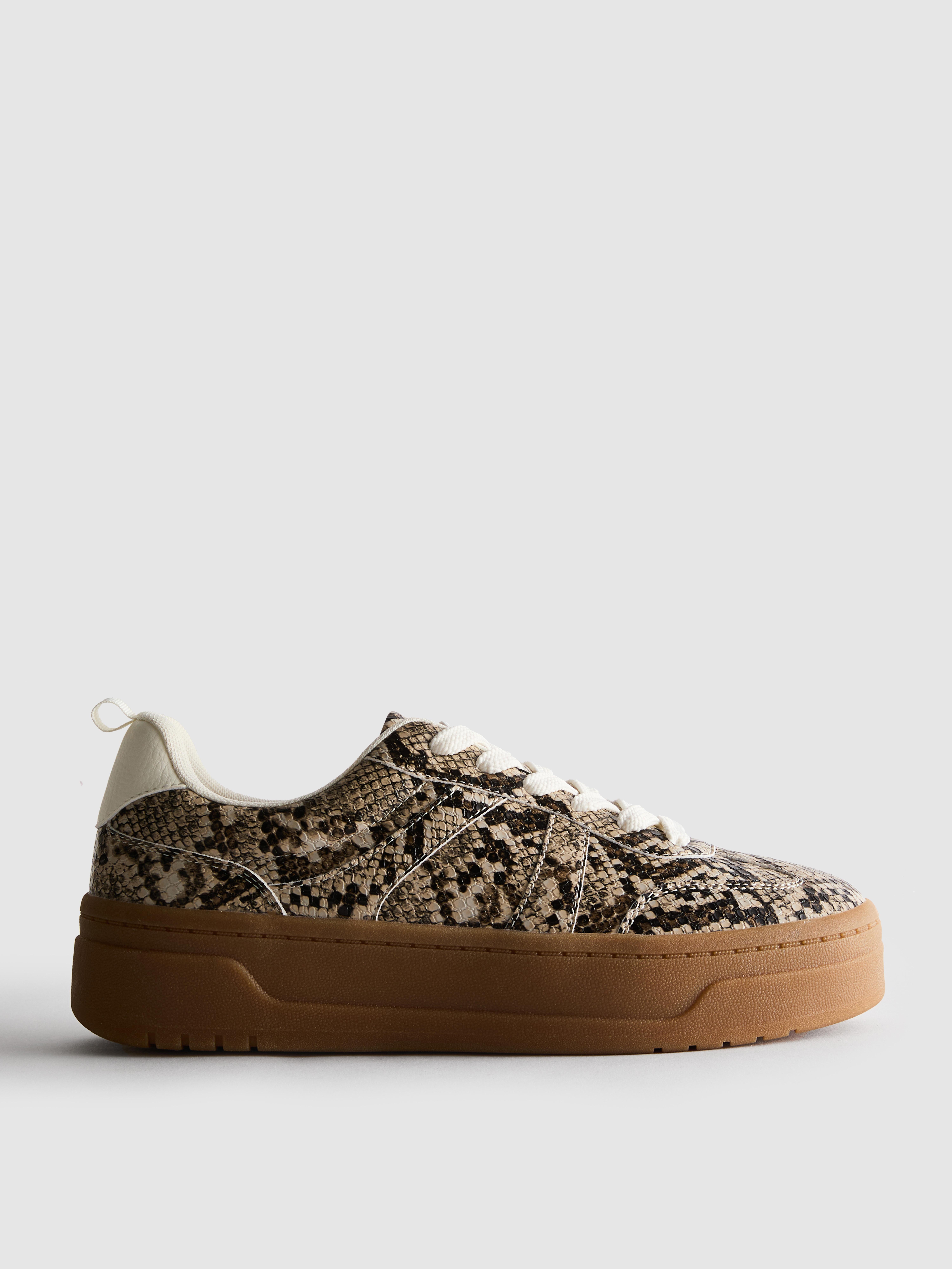 Snake Gum Sole Flatform Sneakers