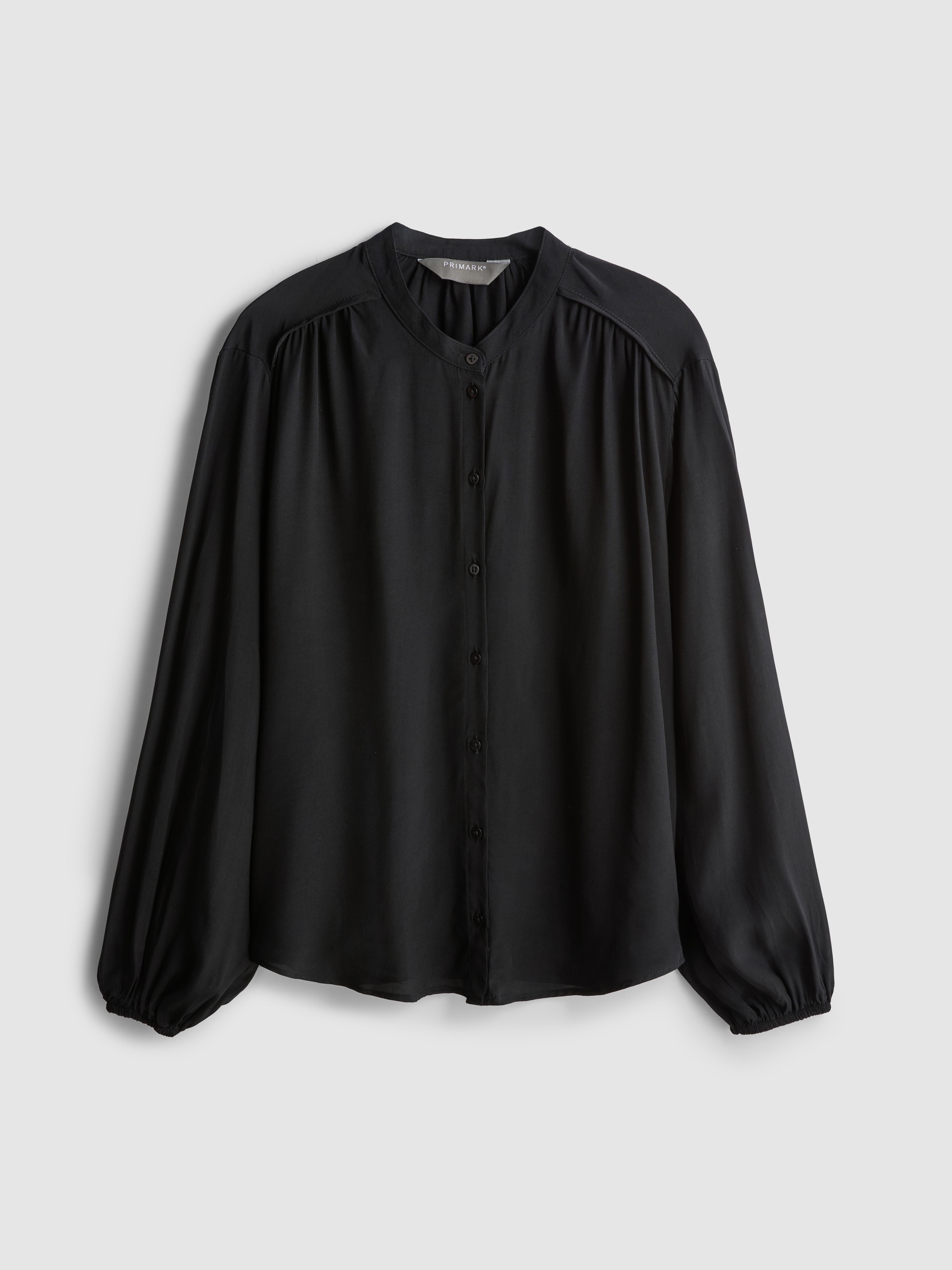 Button-Up Long Sleeve Blouse