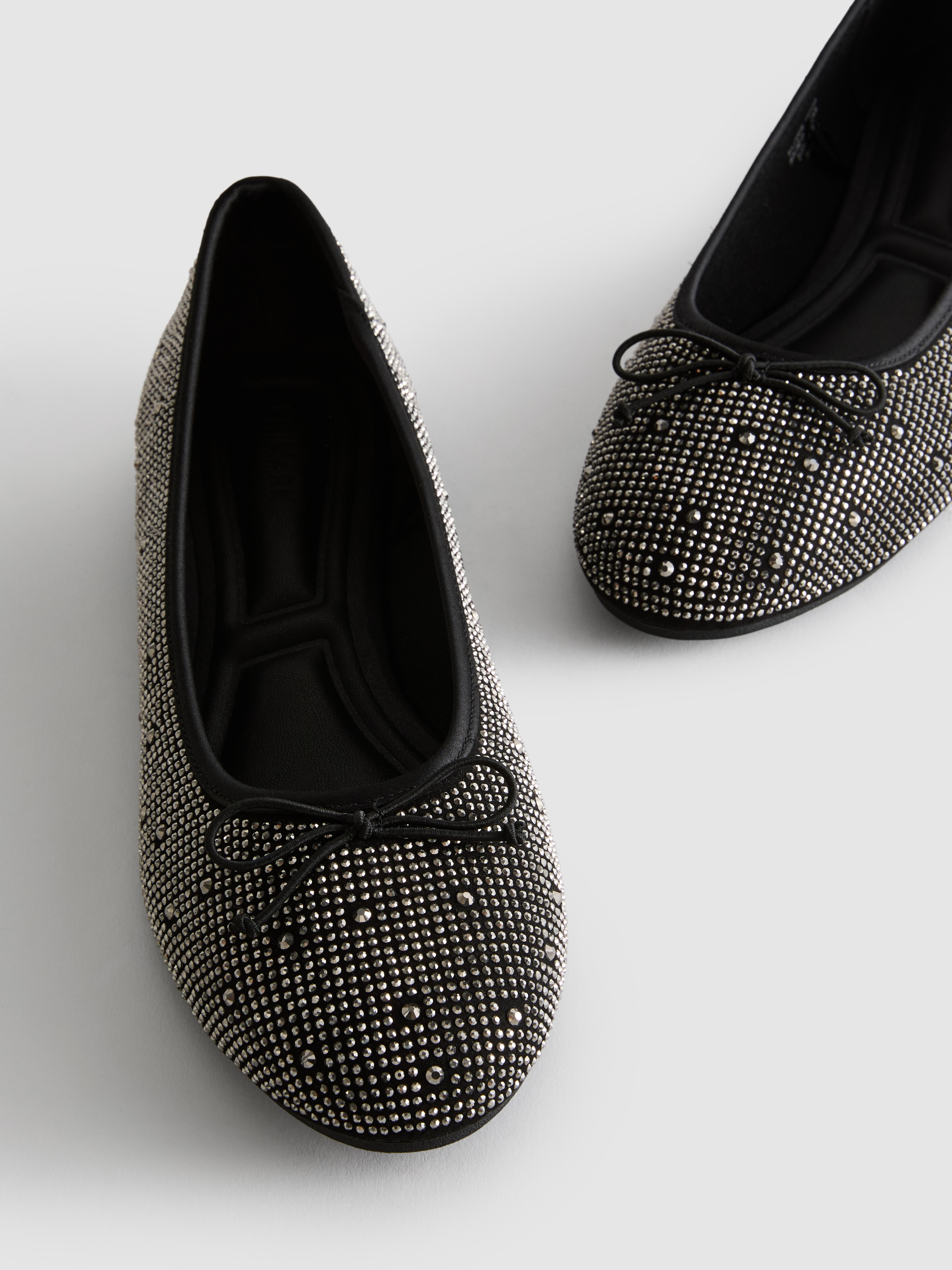 Hot Fix Rhinestone Ballerina Flats