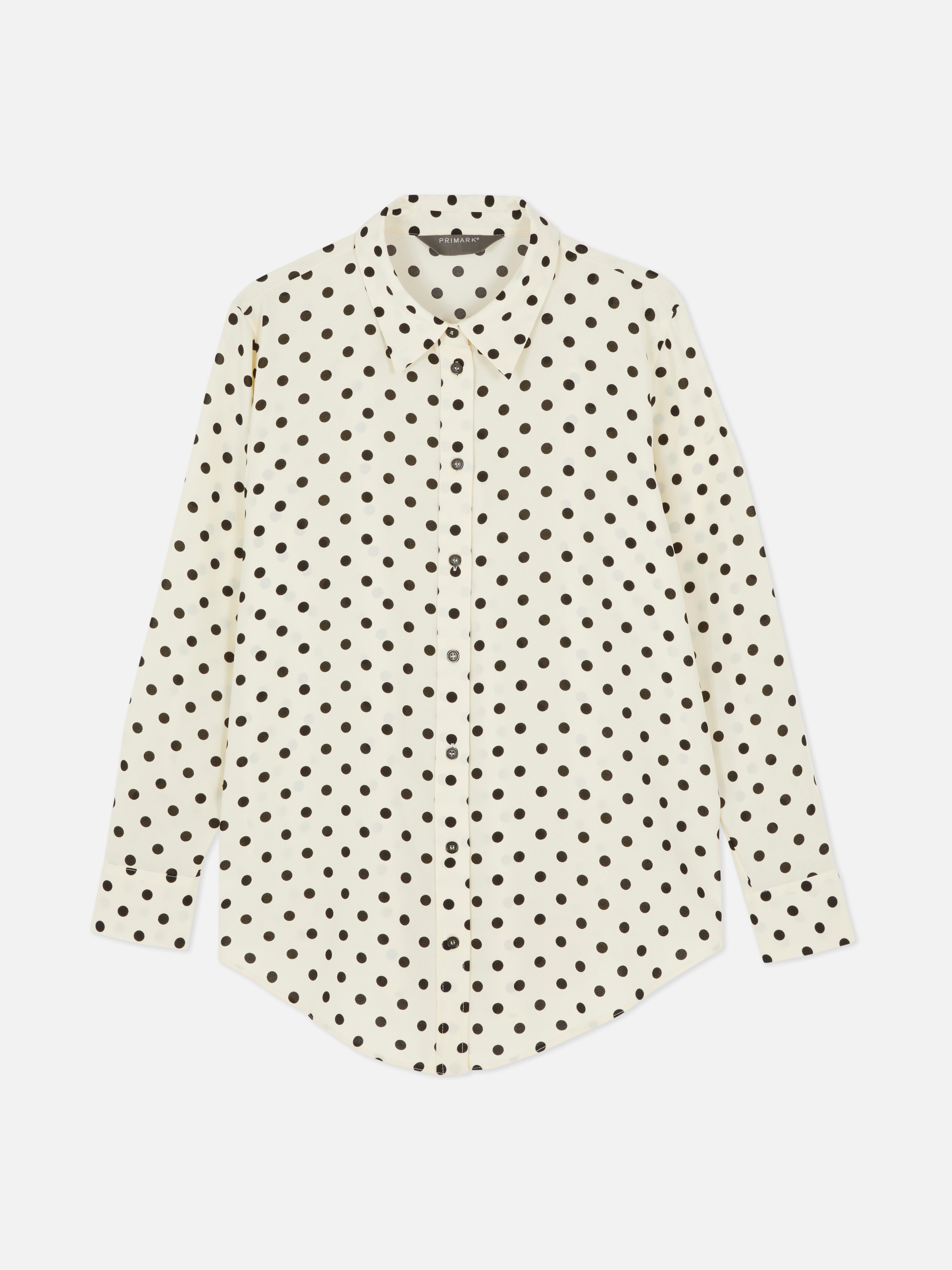 Crepe Curved Hem Shirt