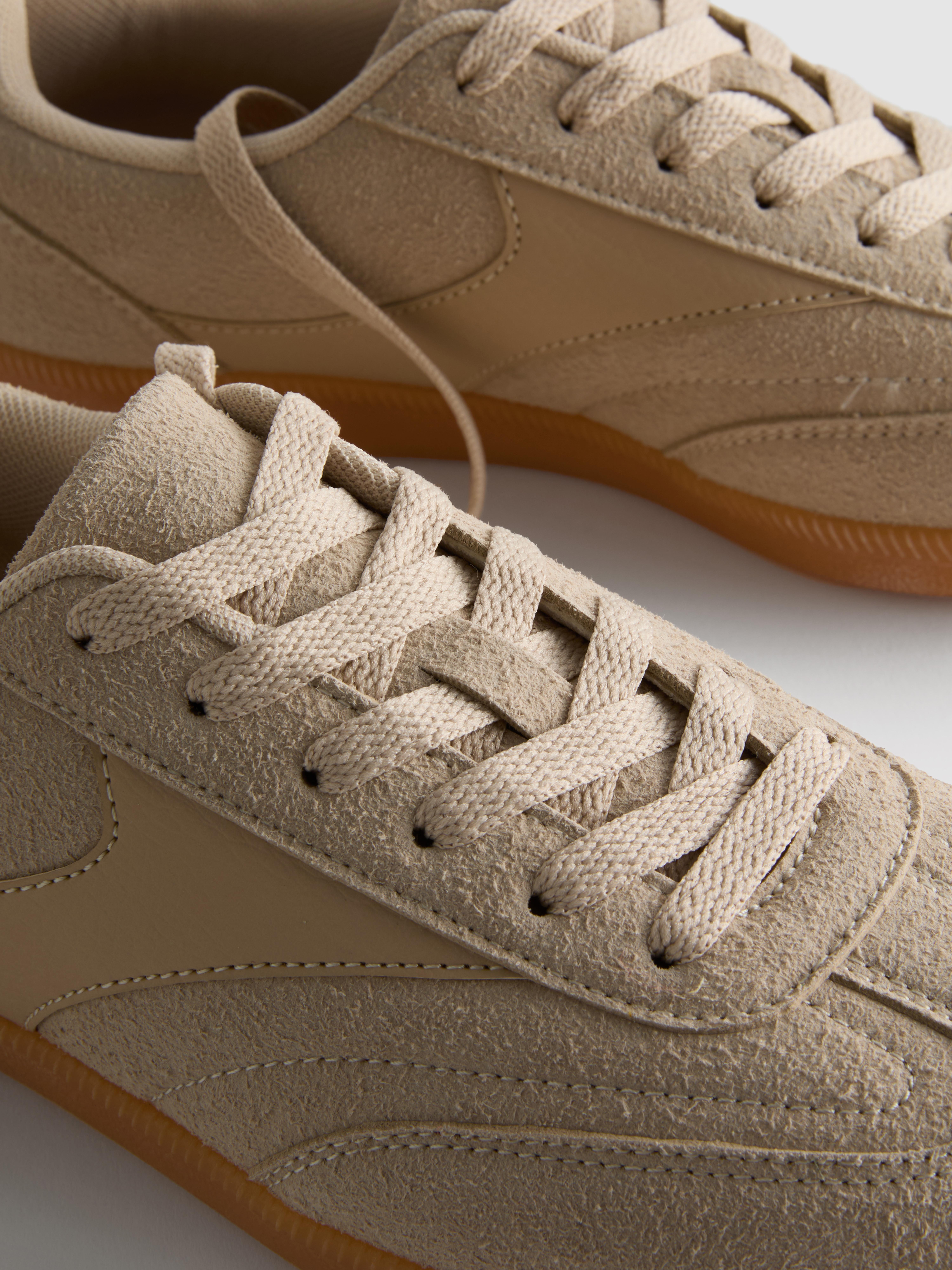 Faux Suede Gum Sole Low Top Sneakers