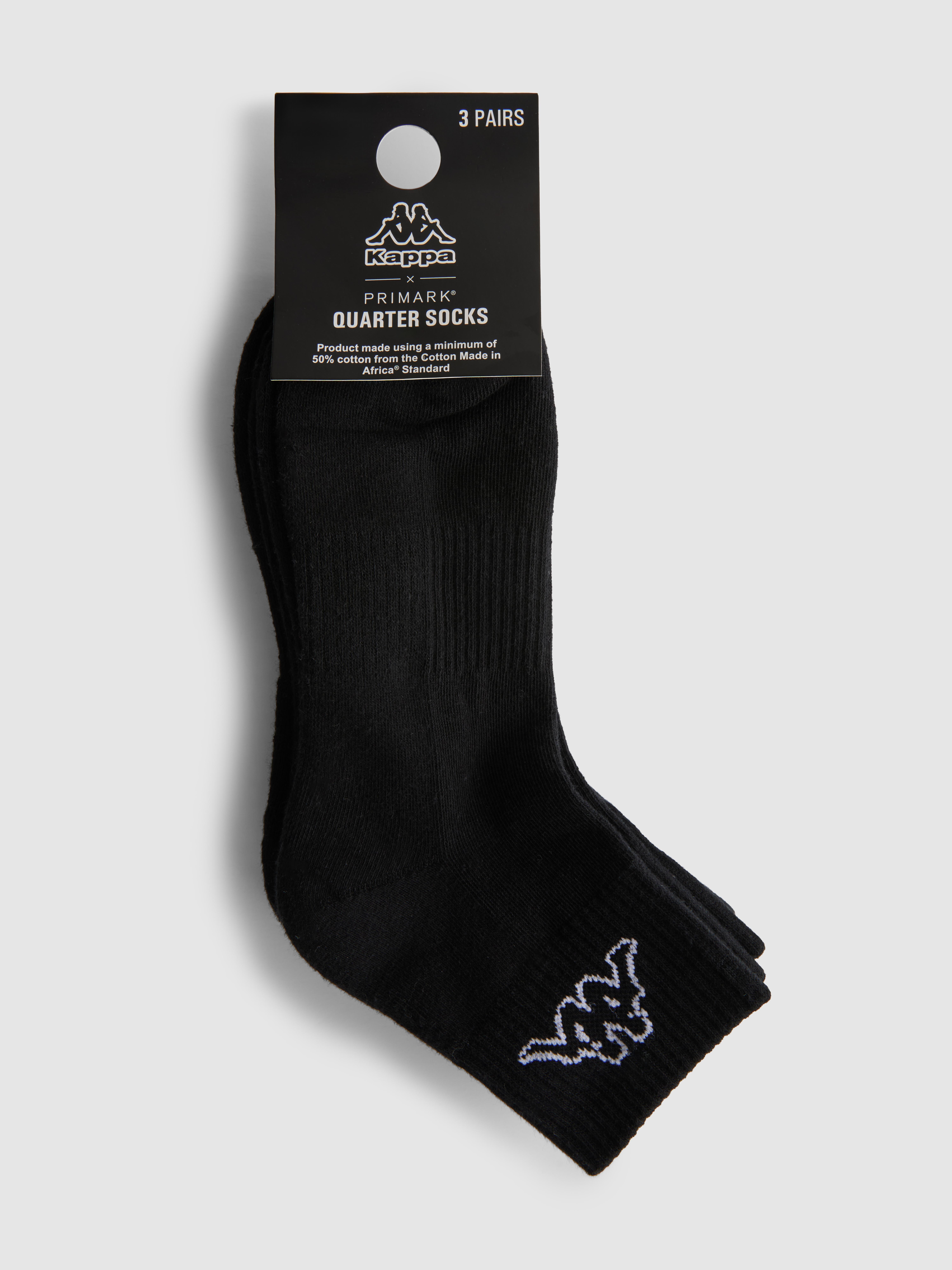 3-Pack Kappa x Primark Quarter Crew Socks