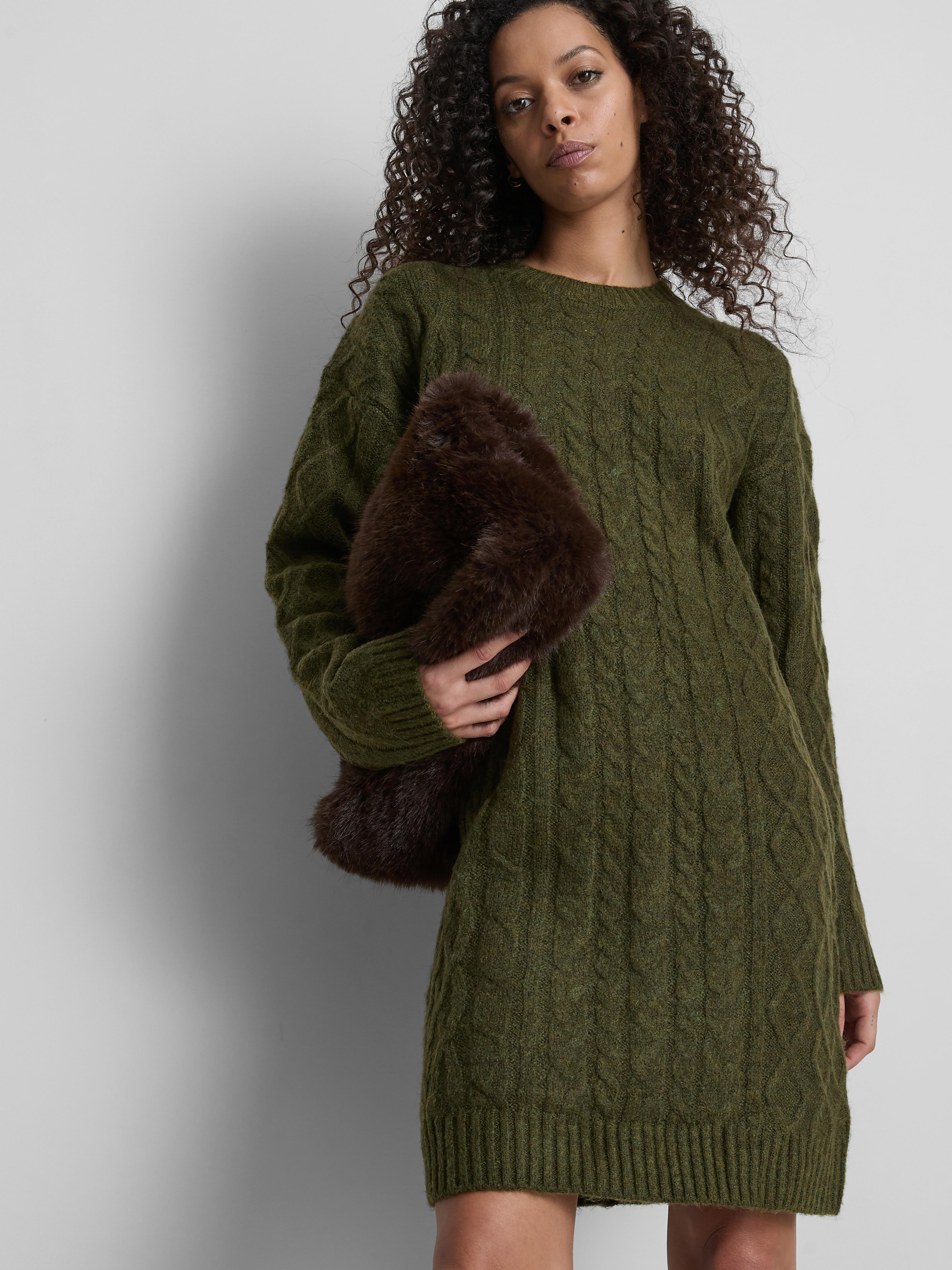 Cable Knit Mini Sweater Dress