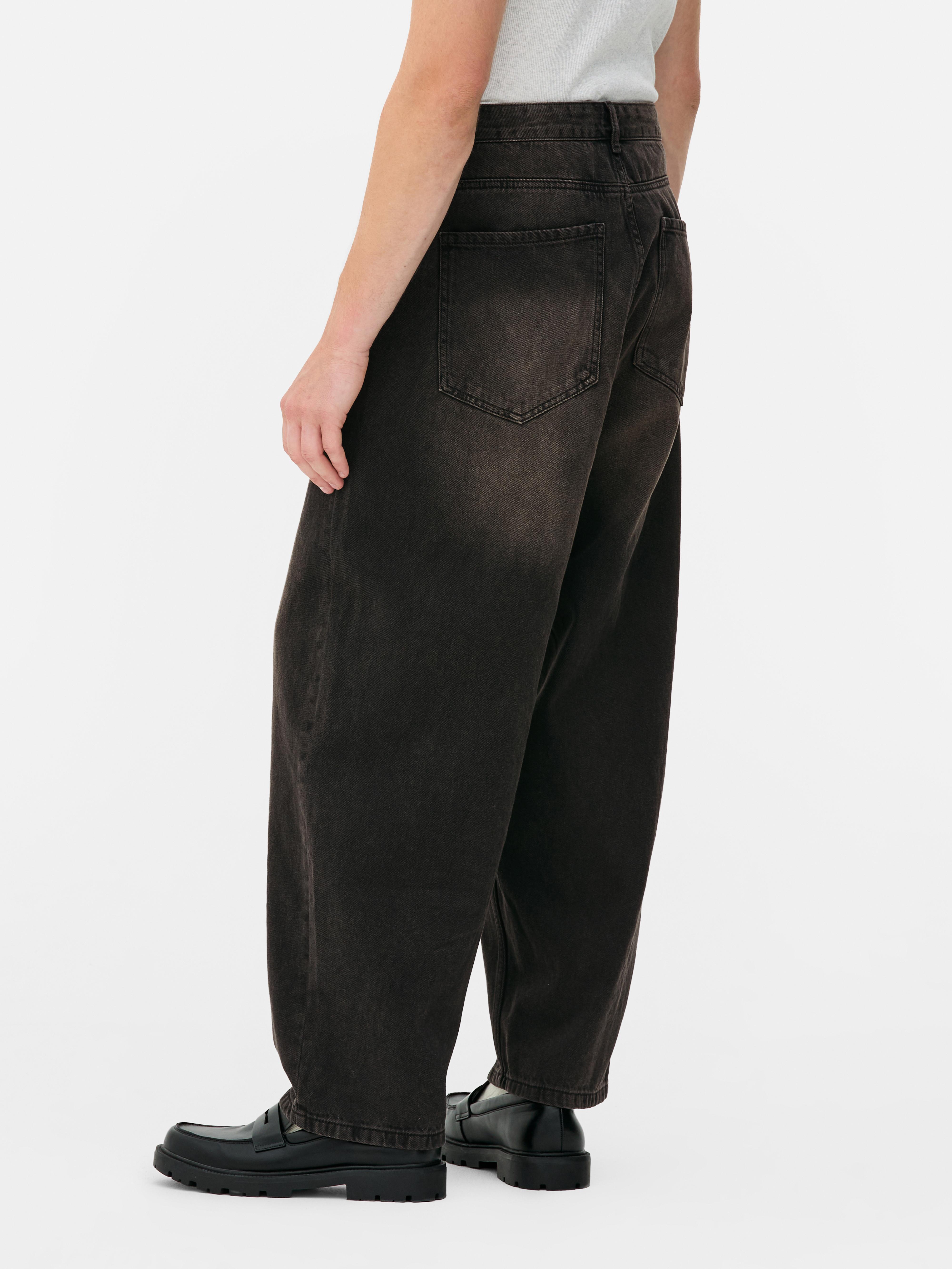 Low-Rise Barrel Leg Jeans