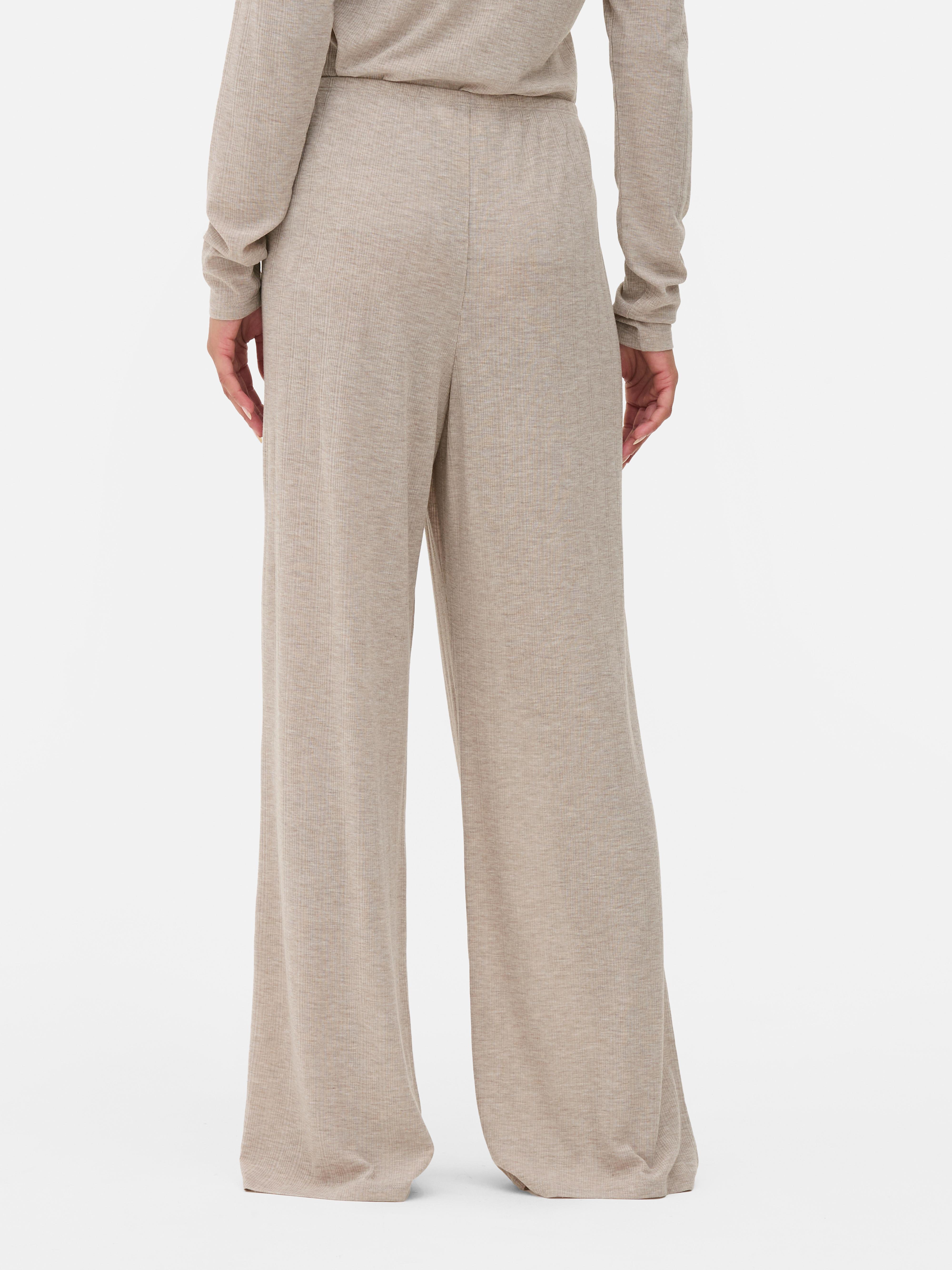 Wide Leg Drawstring Pajama Bottoms