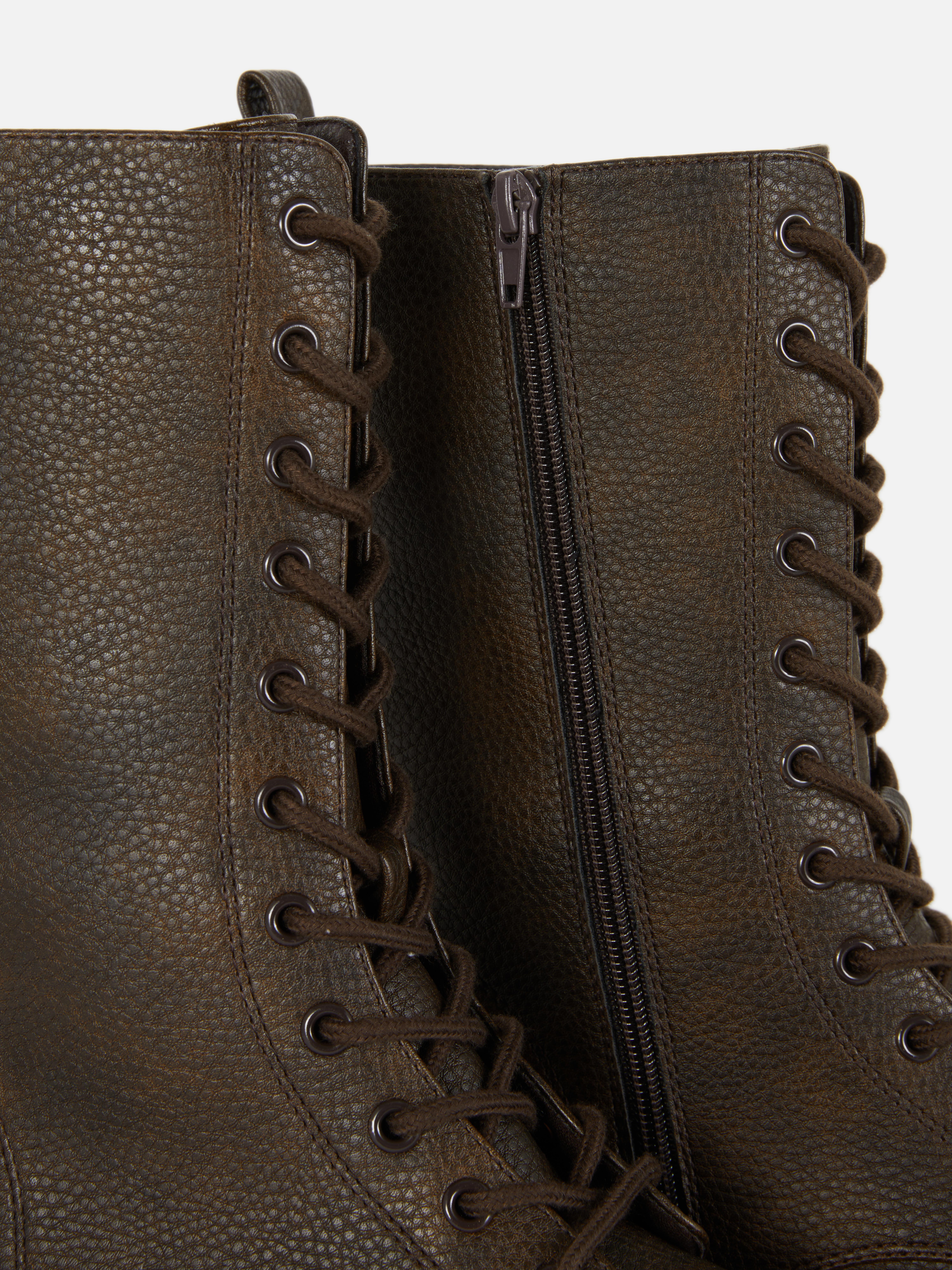 High Leg Lace Up Boots