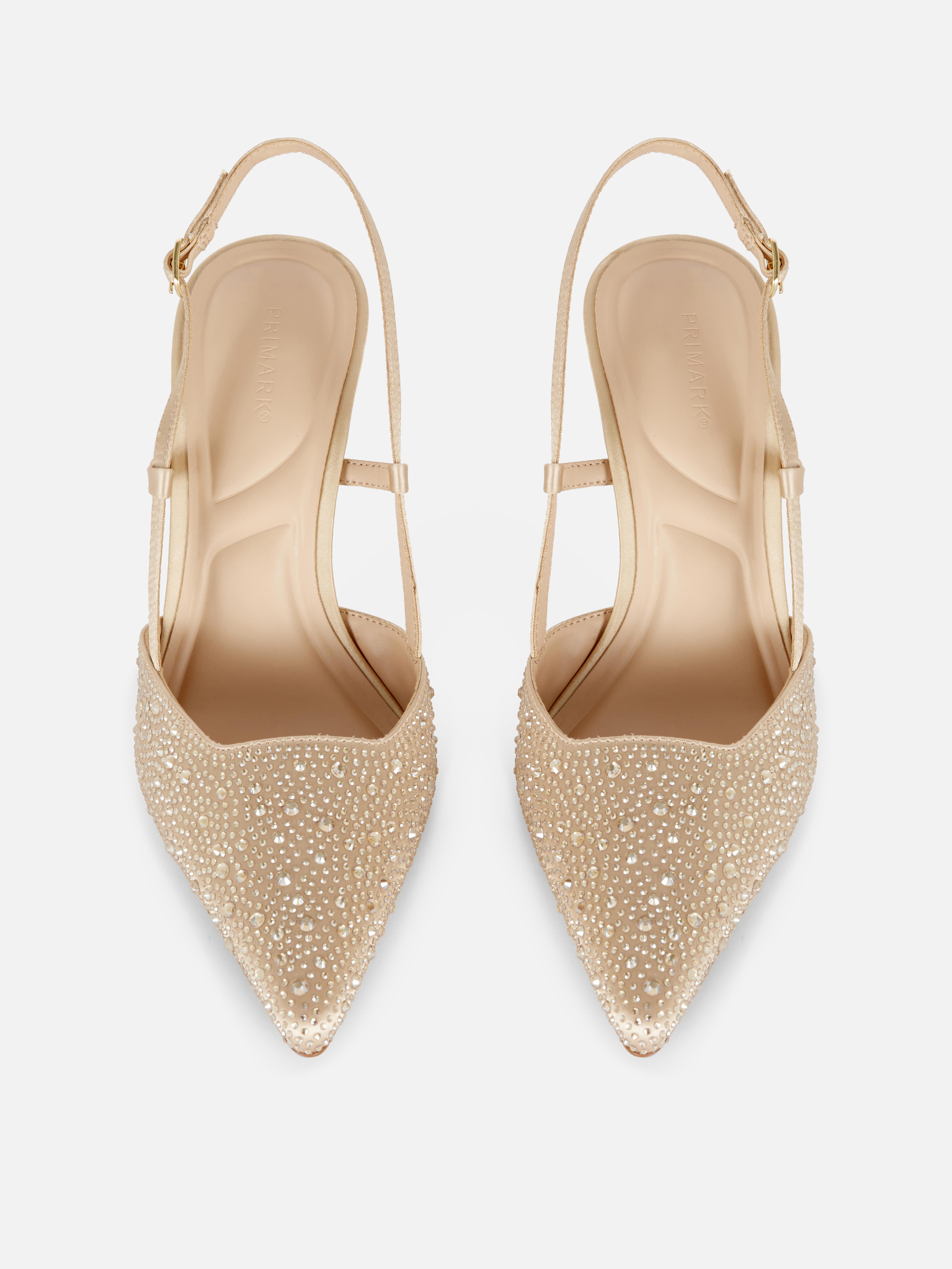 Rhinestone Slingback Court Heels