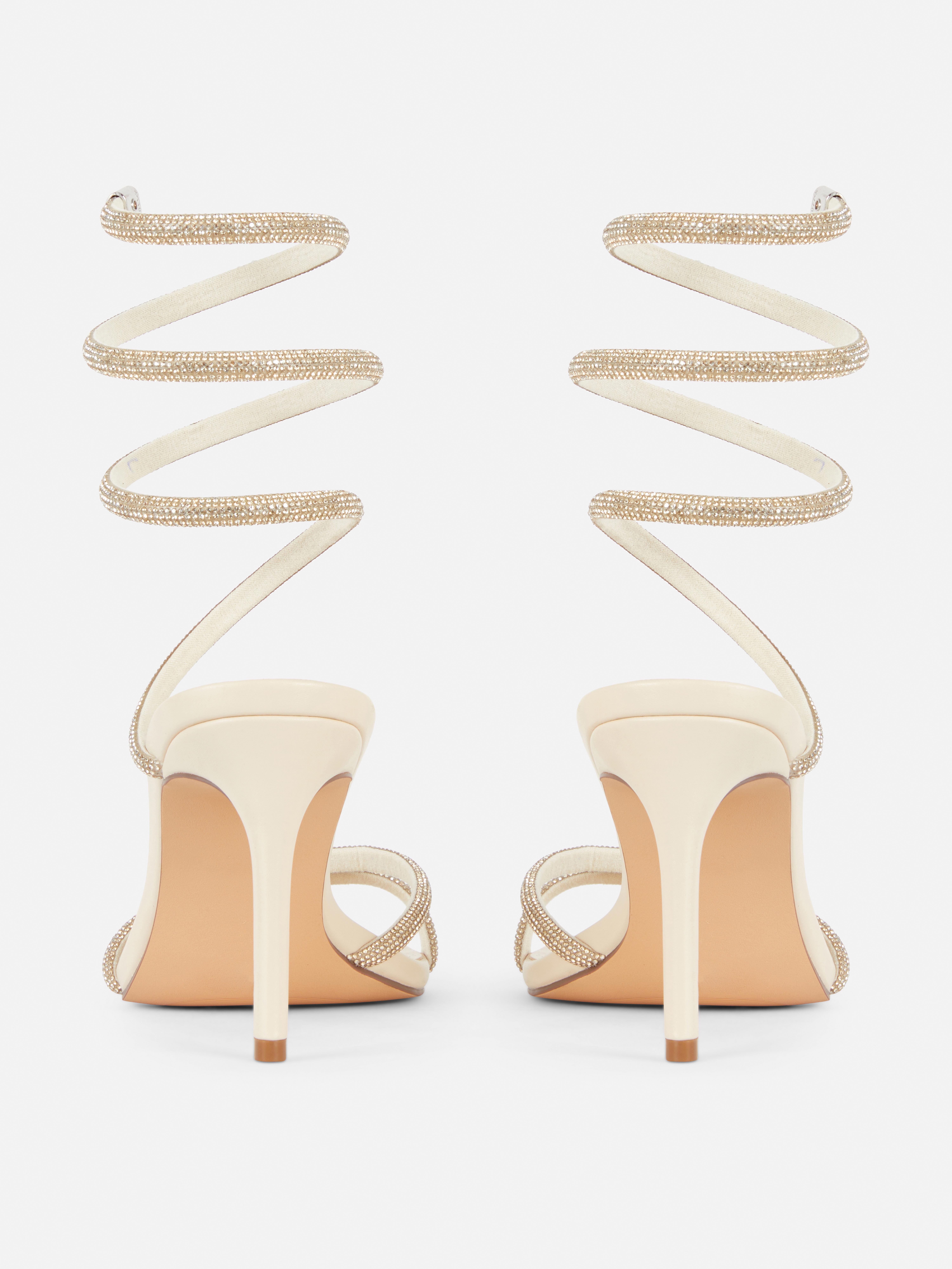 Spiral Diamante Heeled Sandals