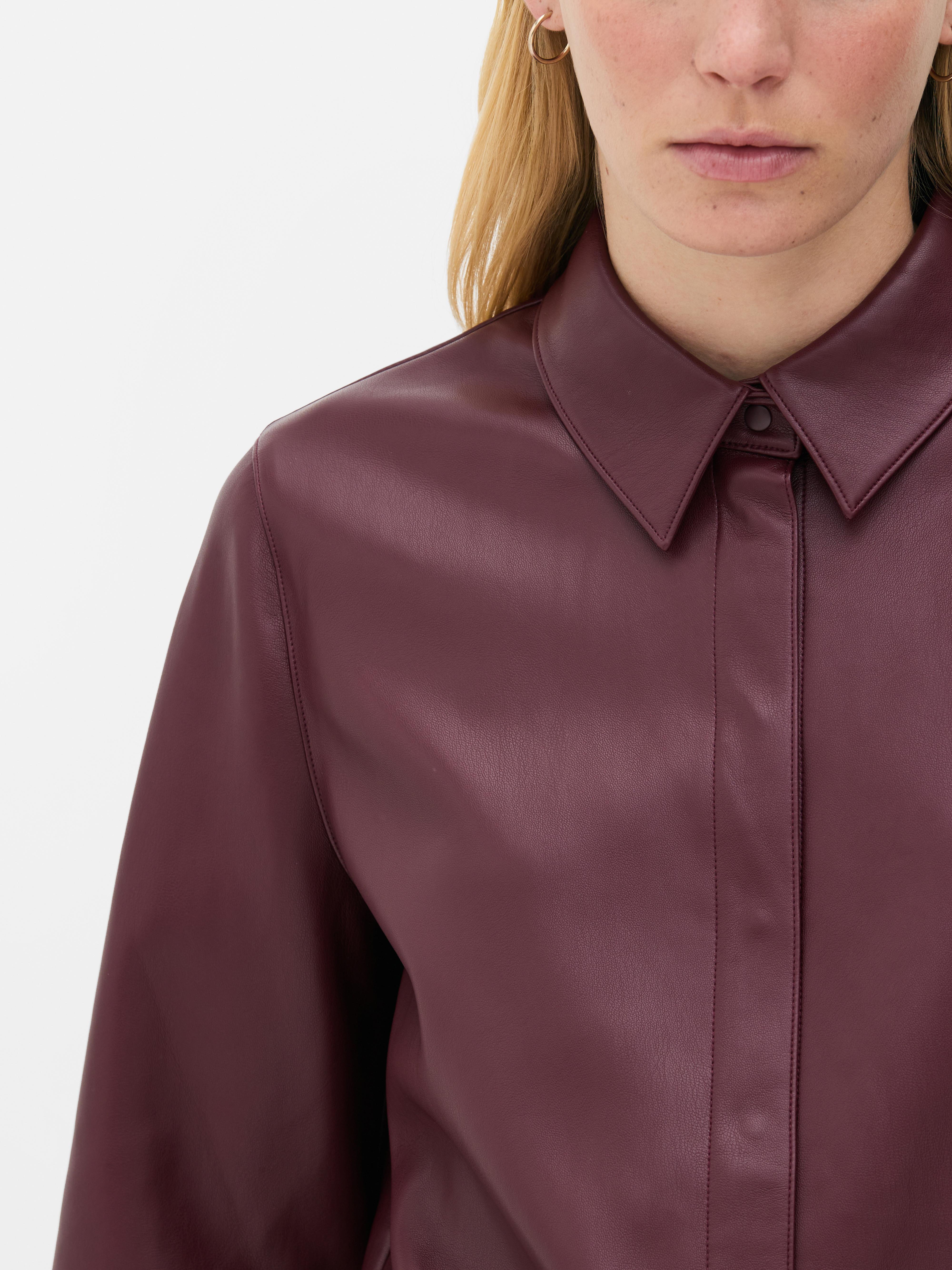 Faux Leather Overshirt