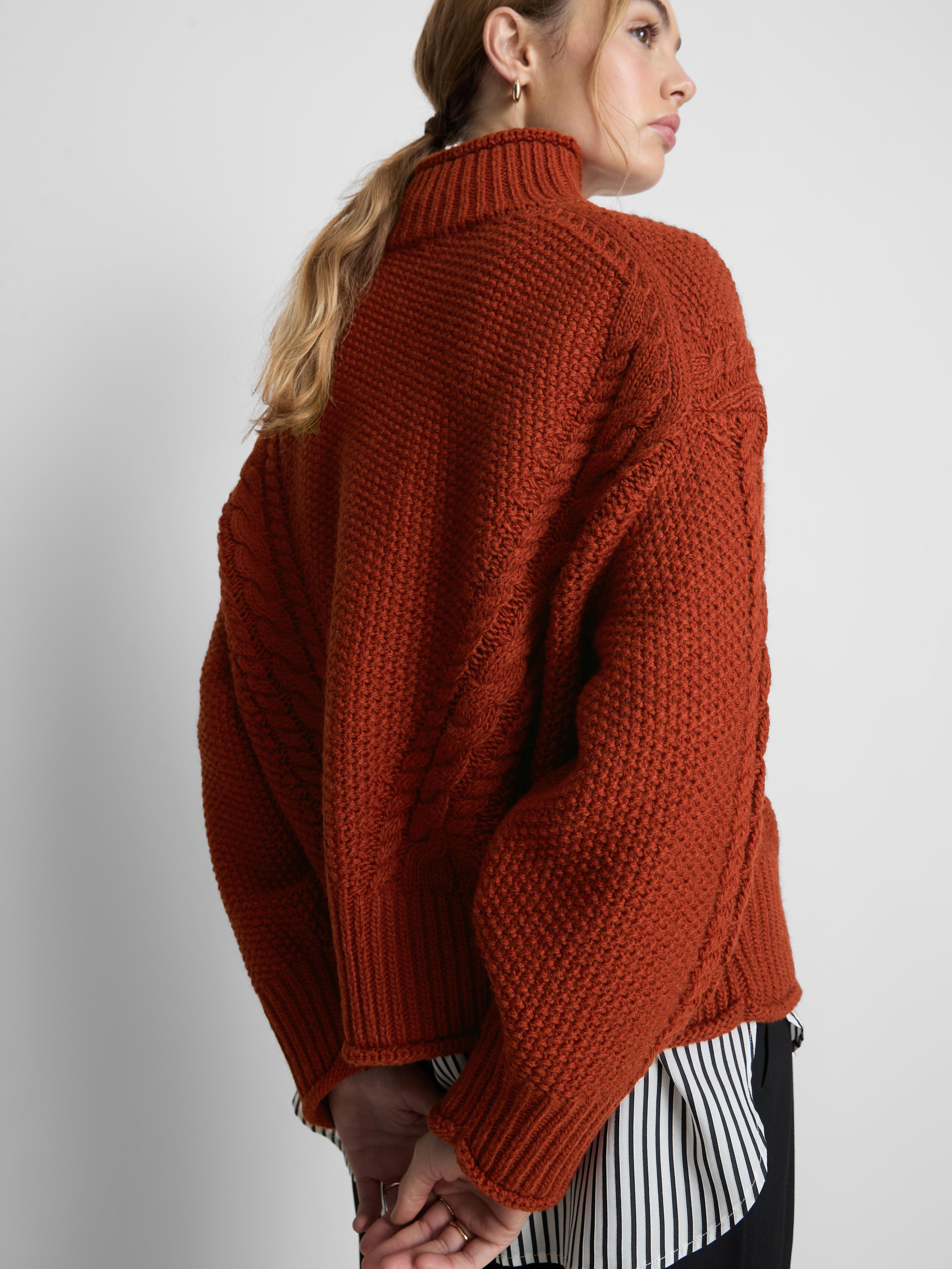 The Edit Turtle Neck Cable Sweater