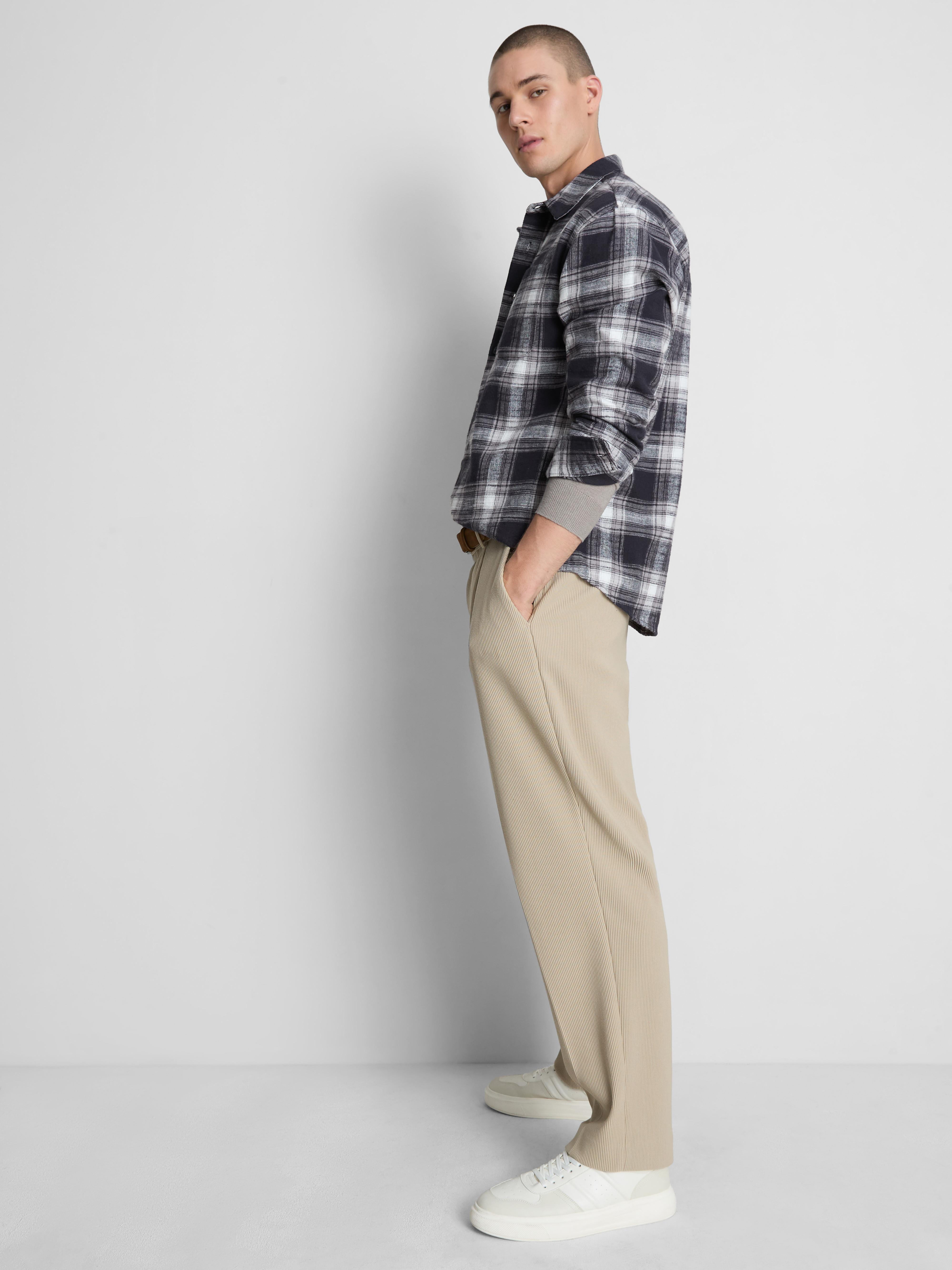 Textured Check Long Sleeved Shirt