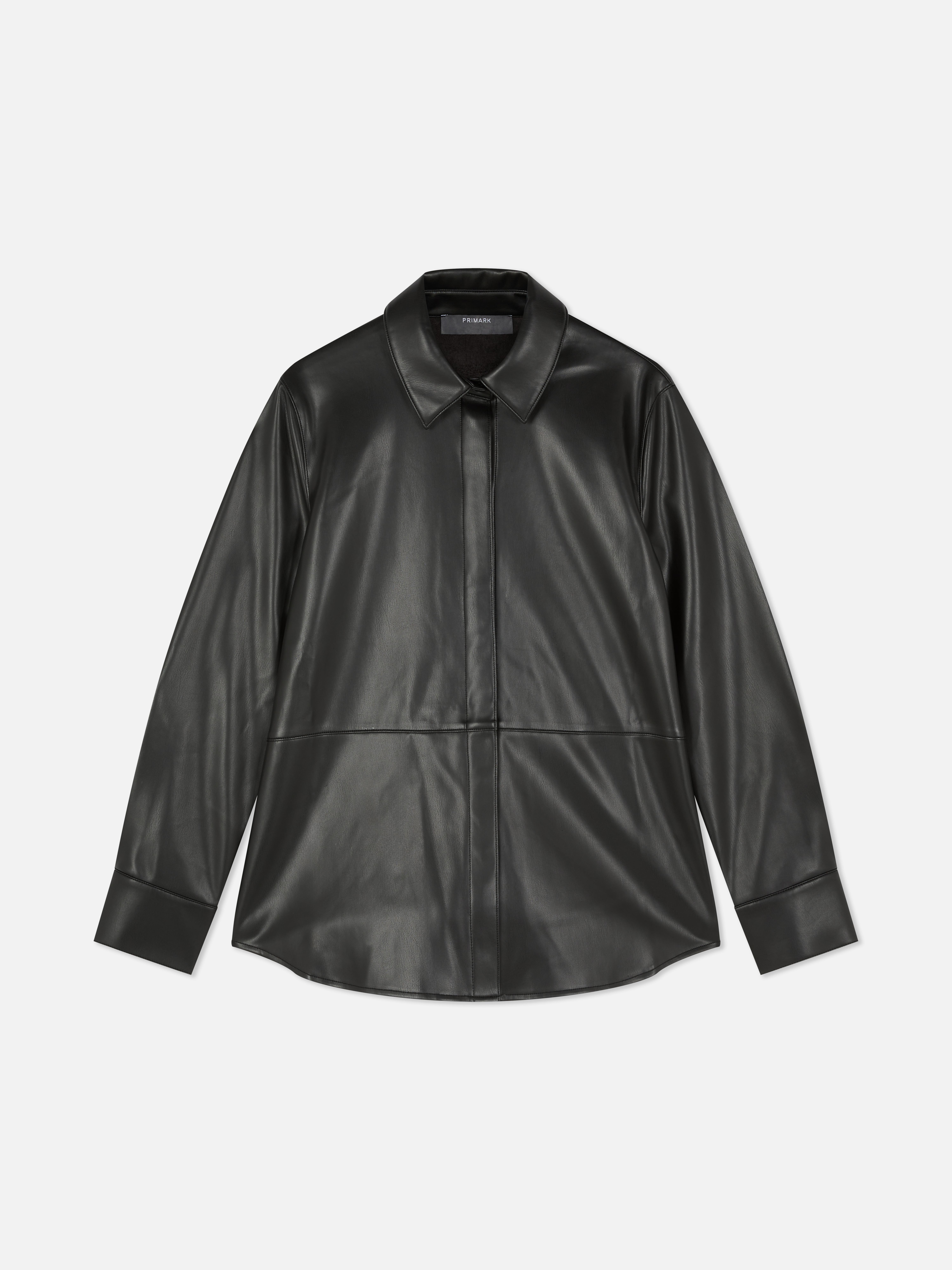 Faux Leather Overshirt
