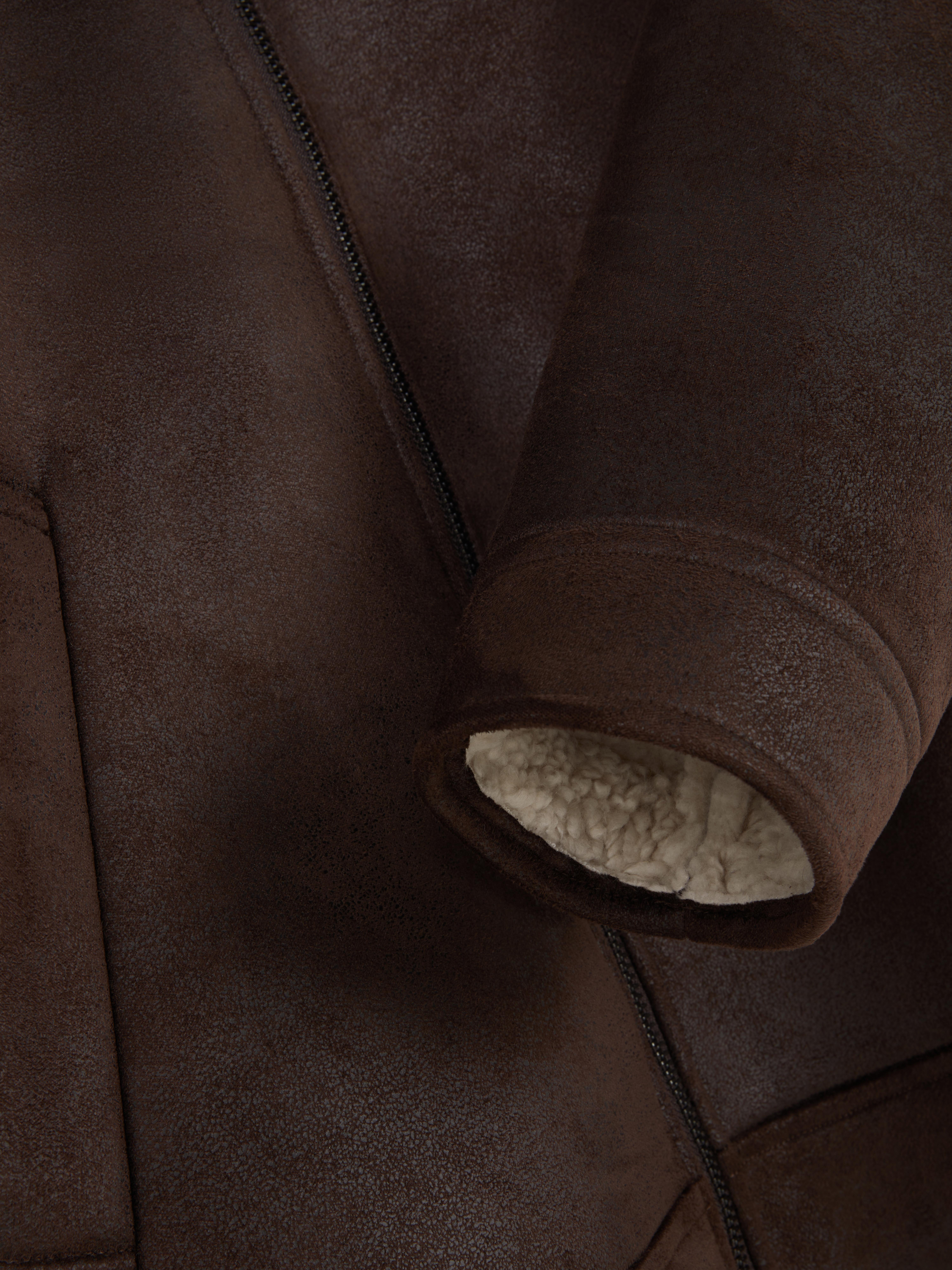 Suede And Faux Fur Flight Jacket