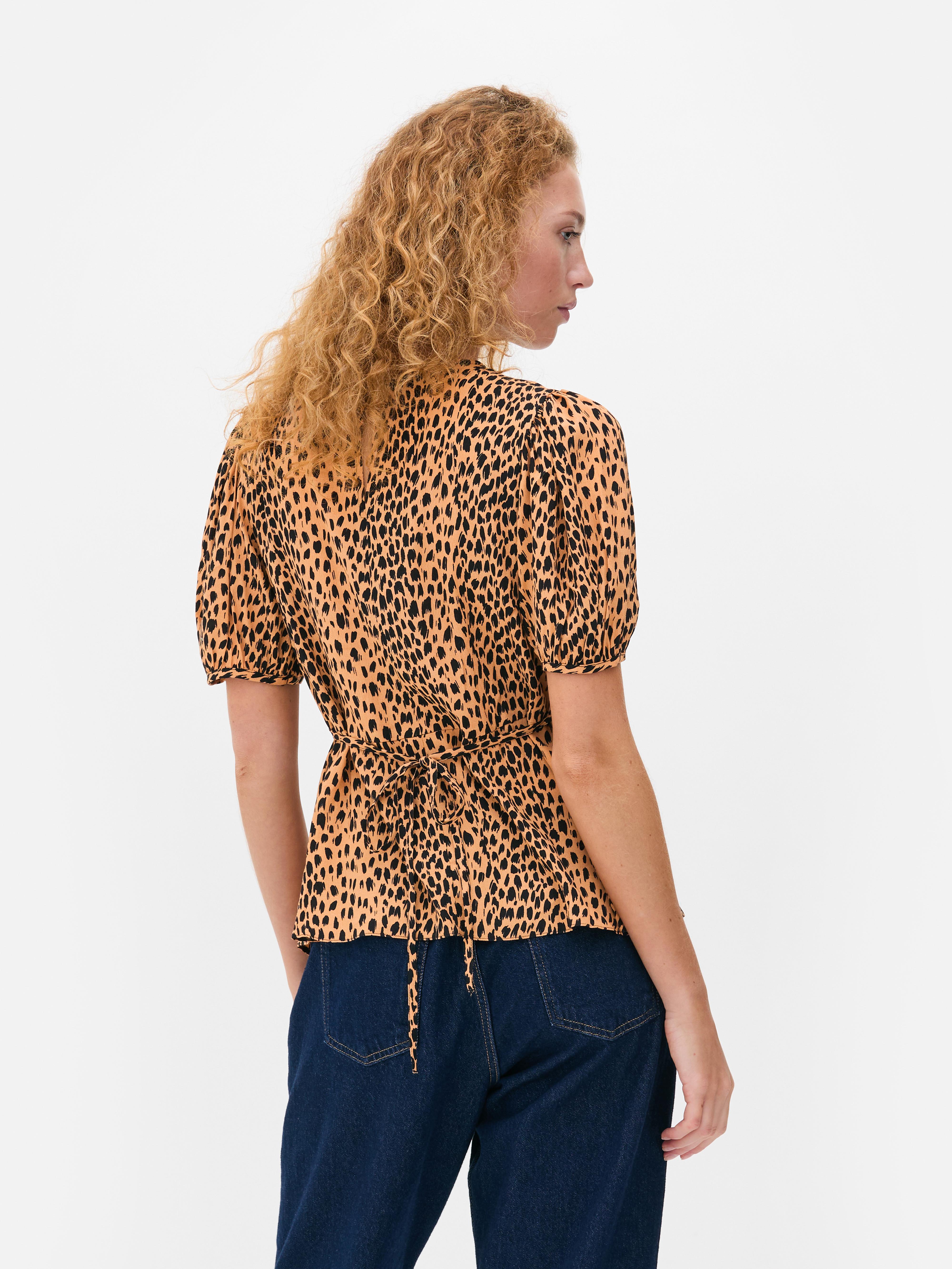 Puff Sleeve Printed Blouse