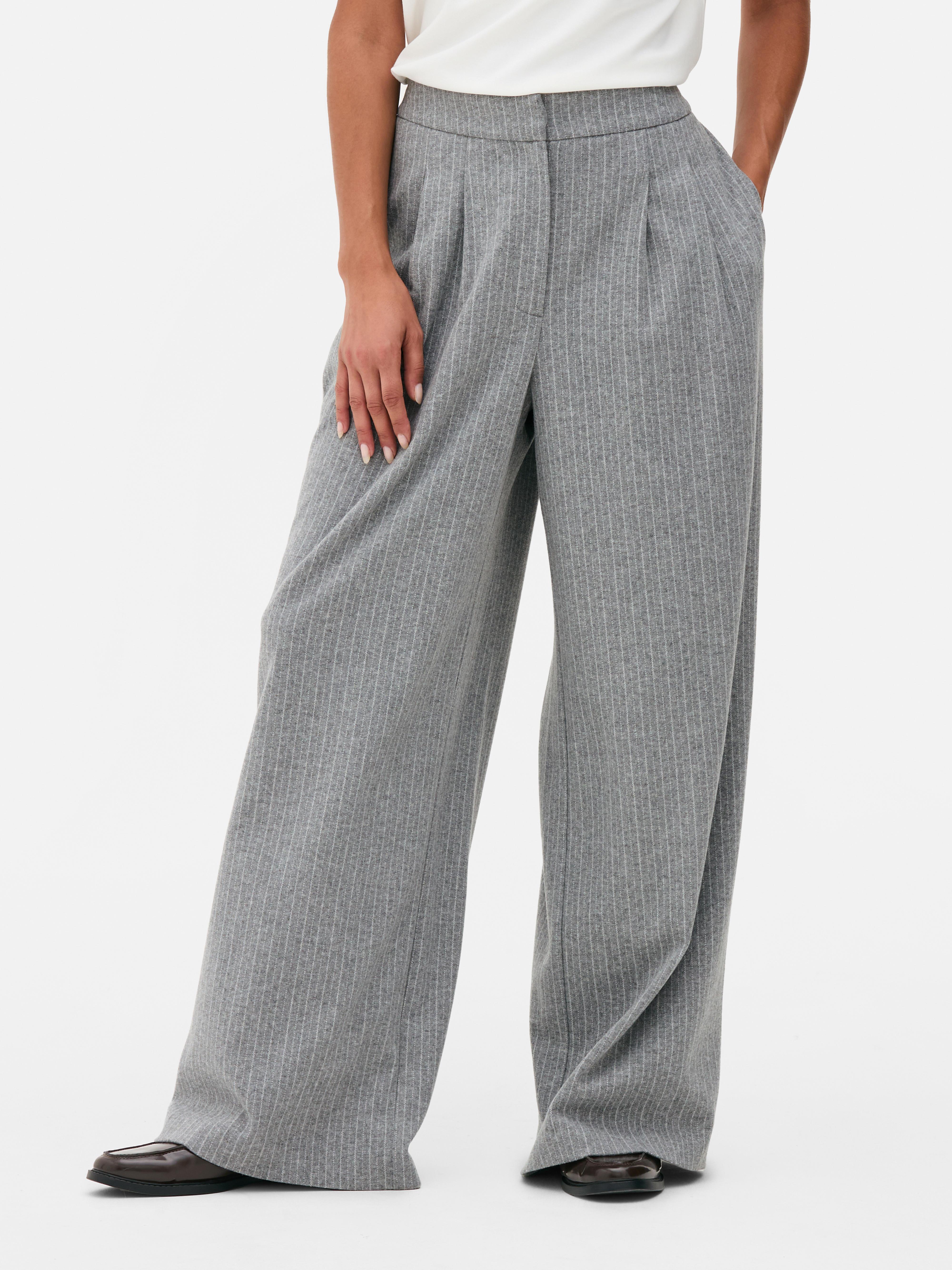 Pinstripe Wide Leg Pants