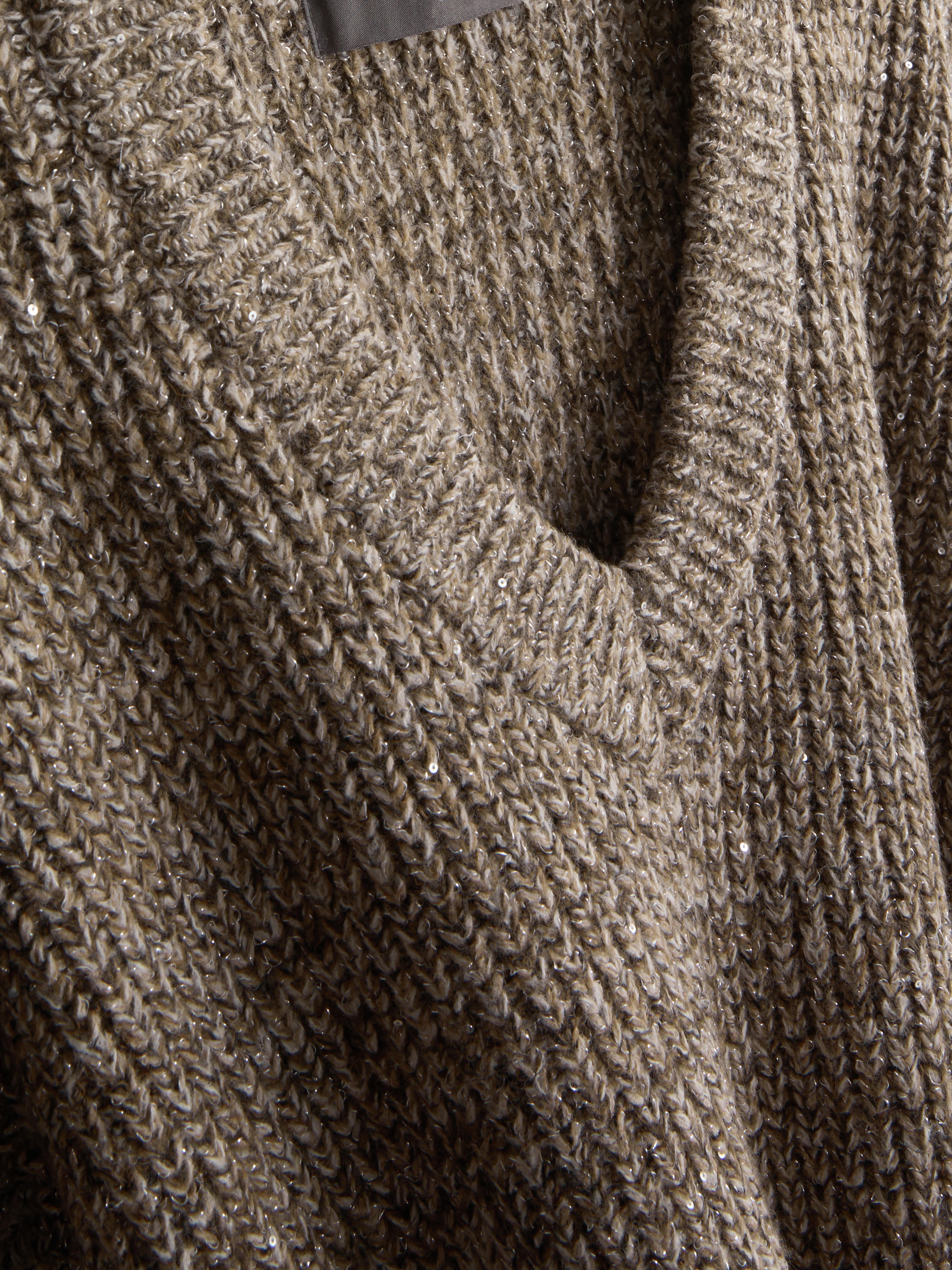 Metallic Knitted Mini Sweater Dress