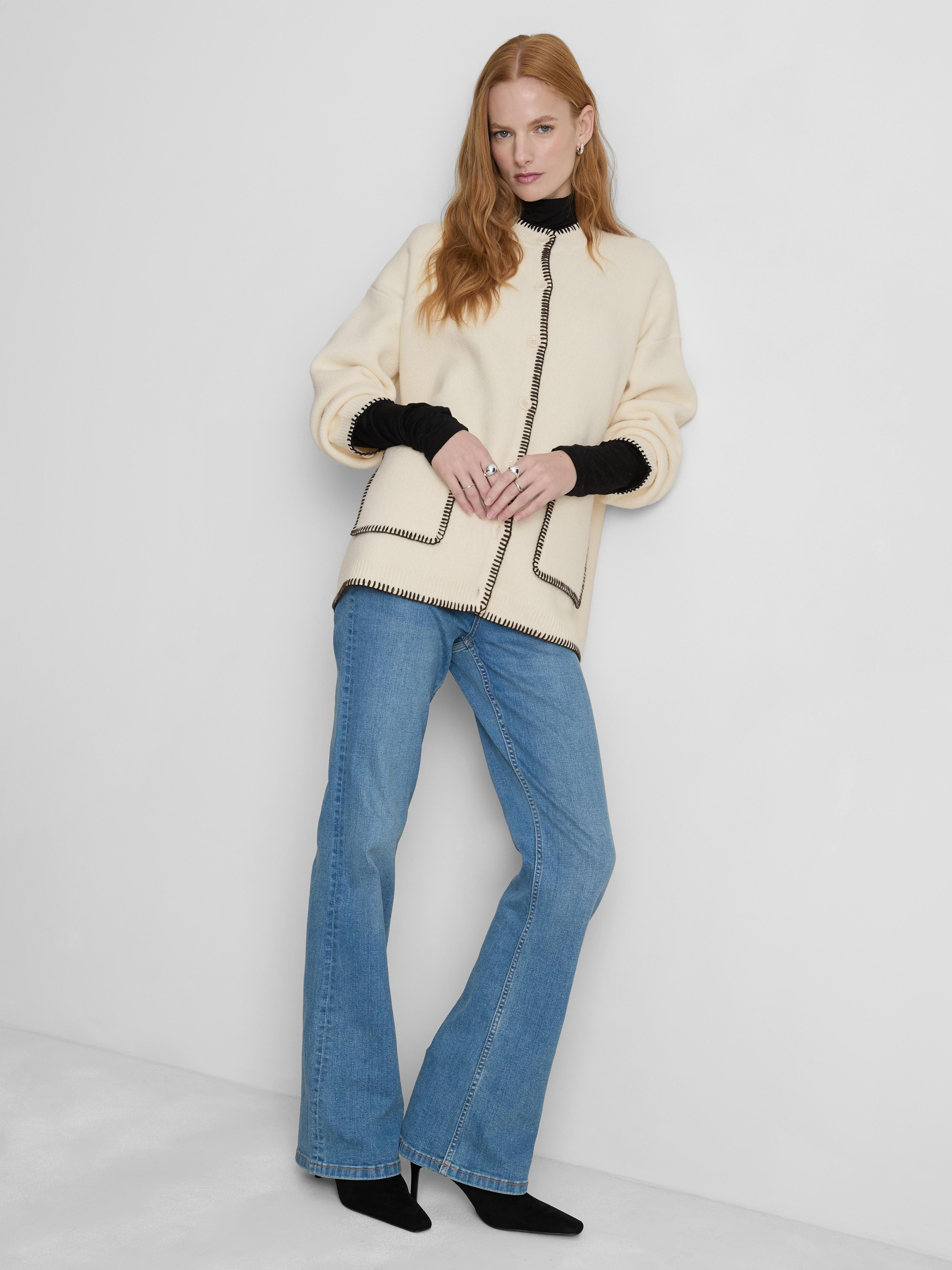 MAJOR FIND | Paula Echevarría Contrast Stitch Cardigan