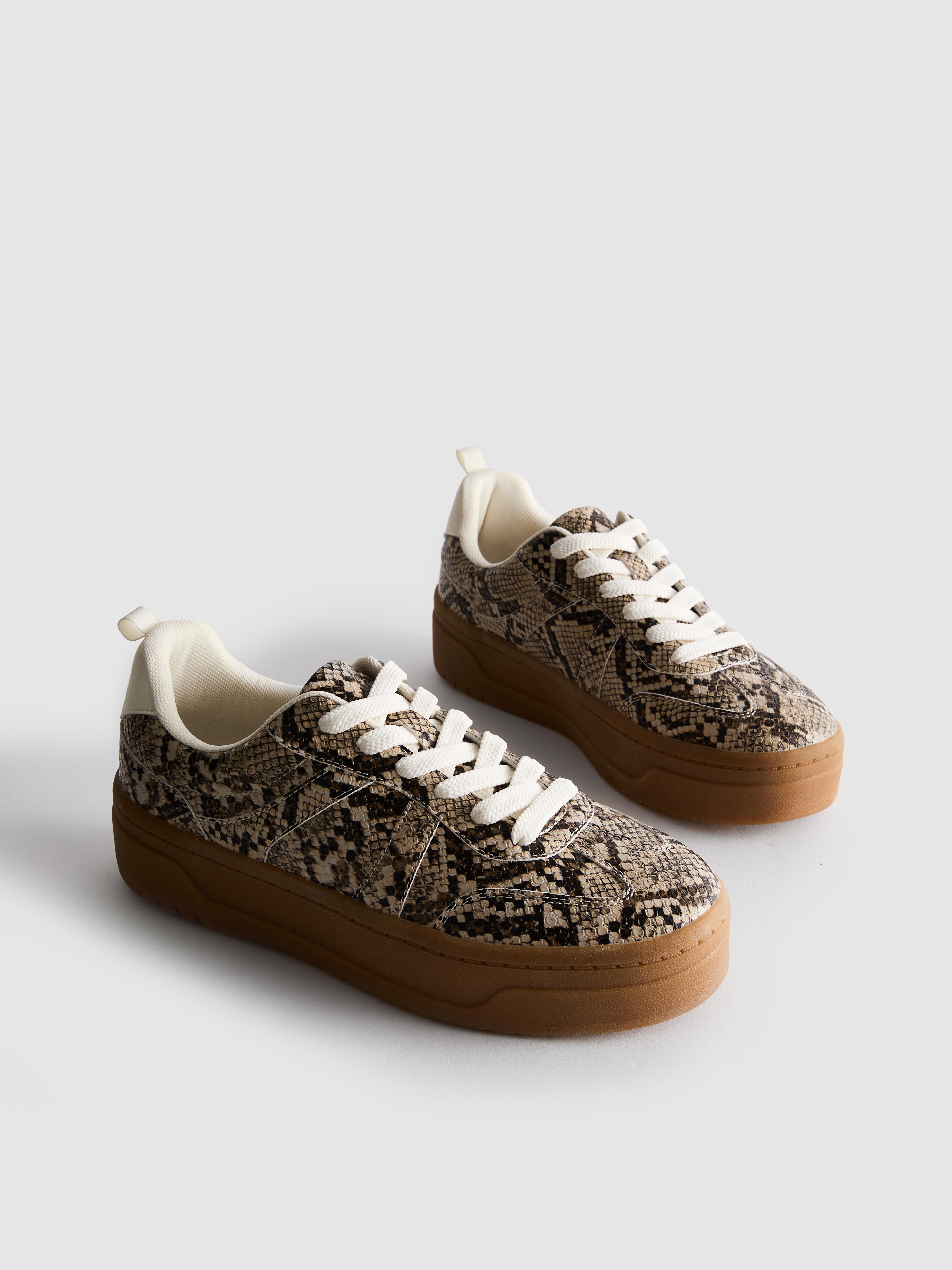 Snake Gum Sole Flatform Sneakers