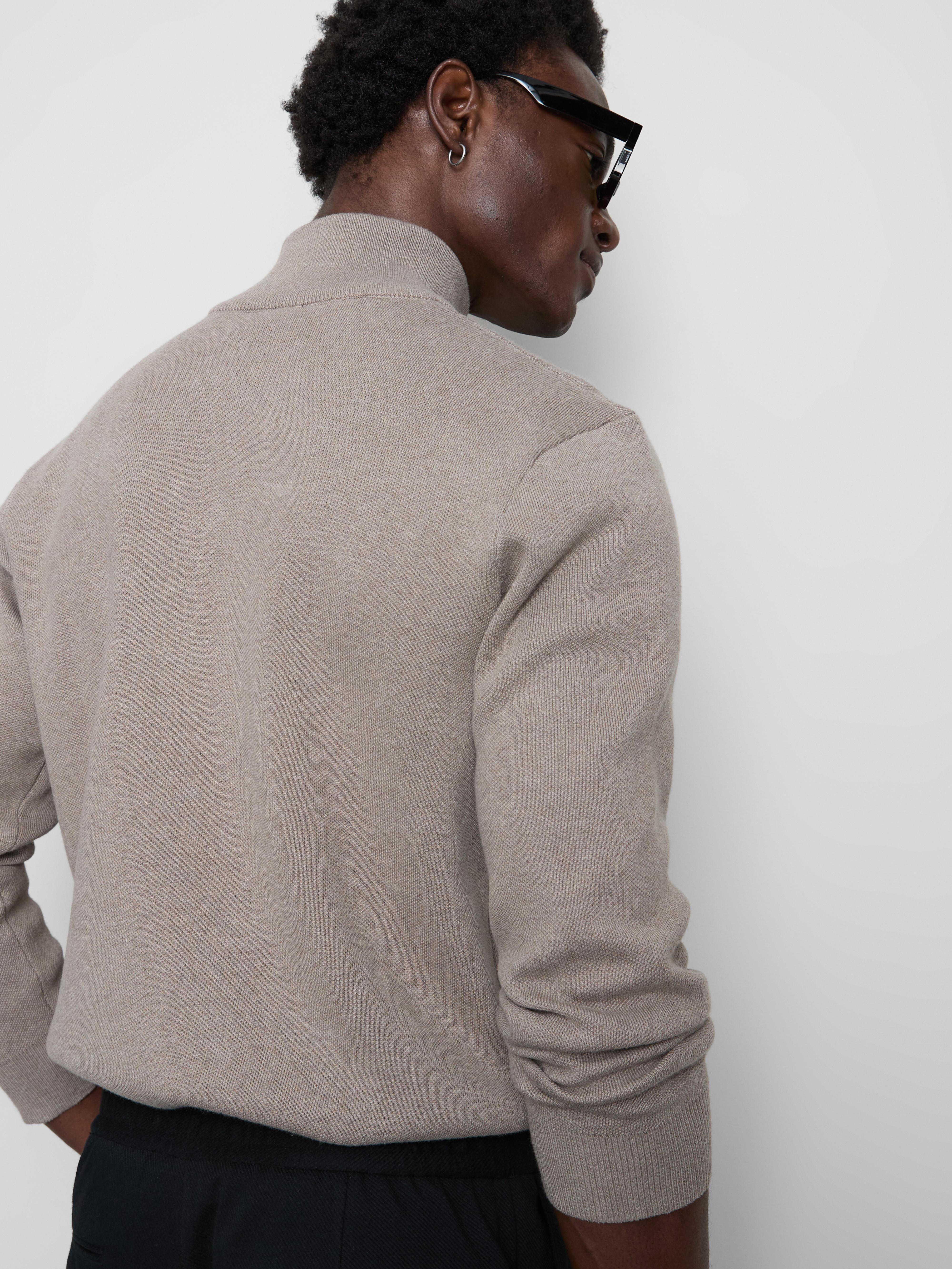 Half-Zip Funnel Neck Sweater