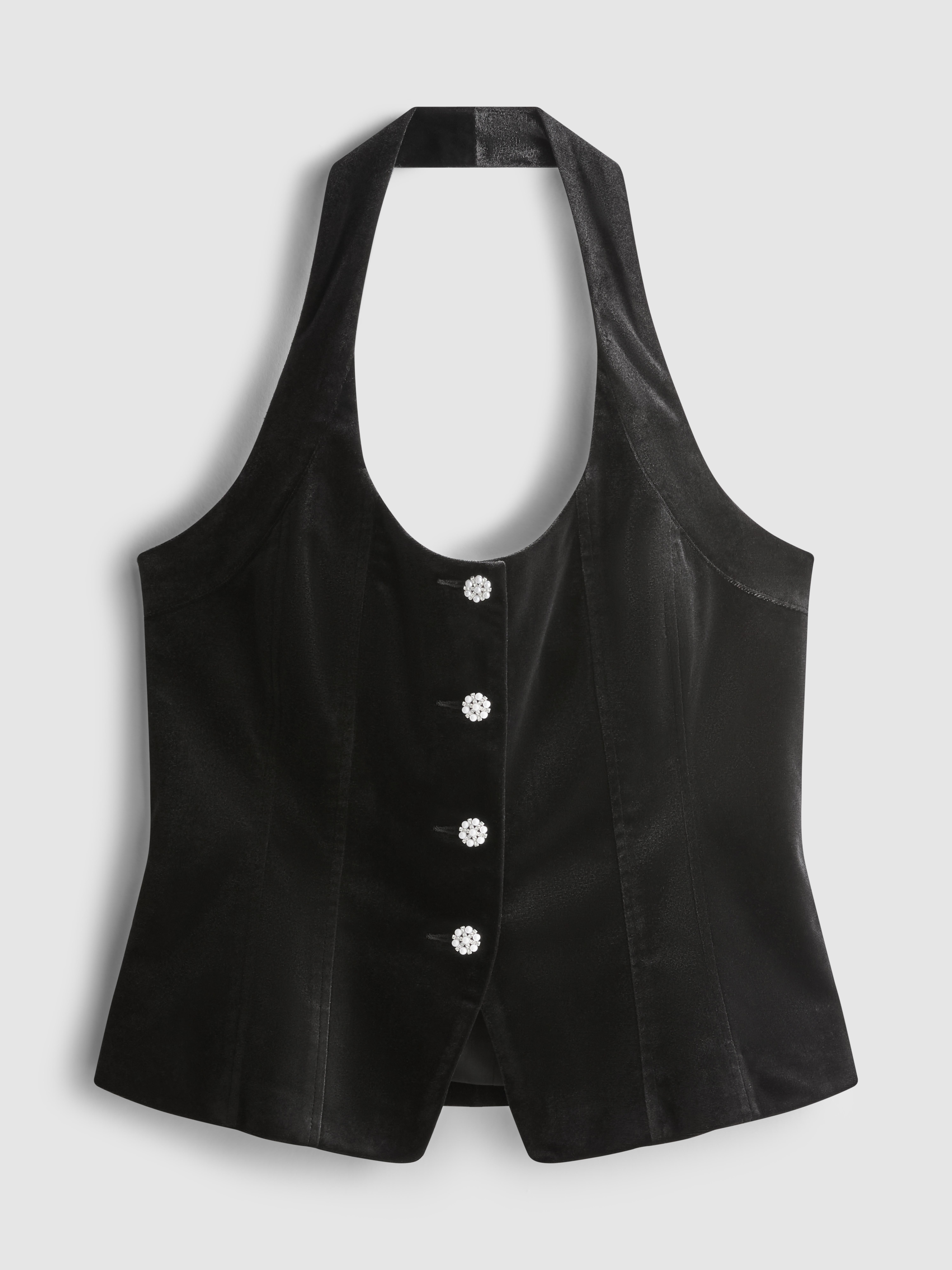 Velvet Halterneck Waistcoat