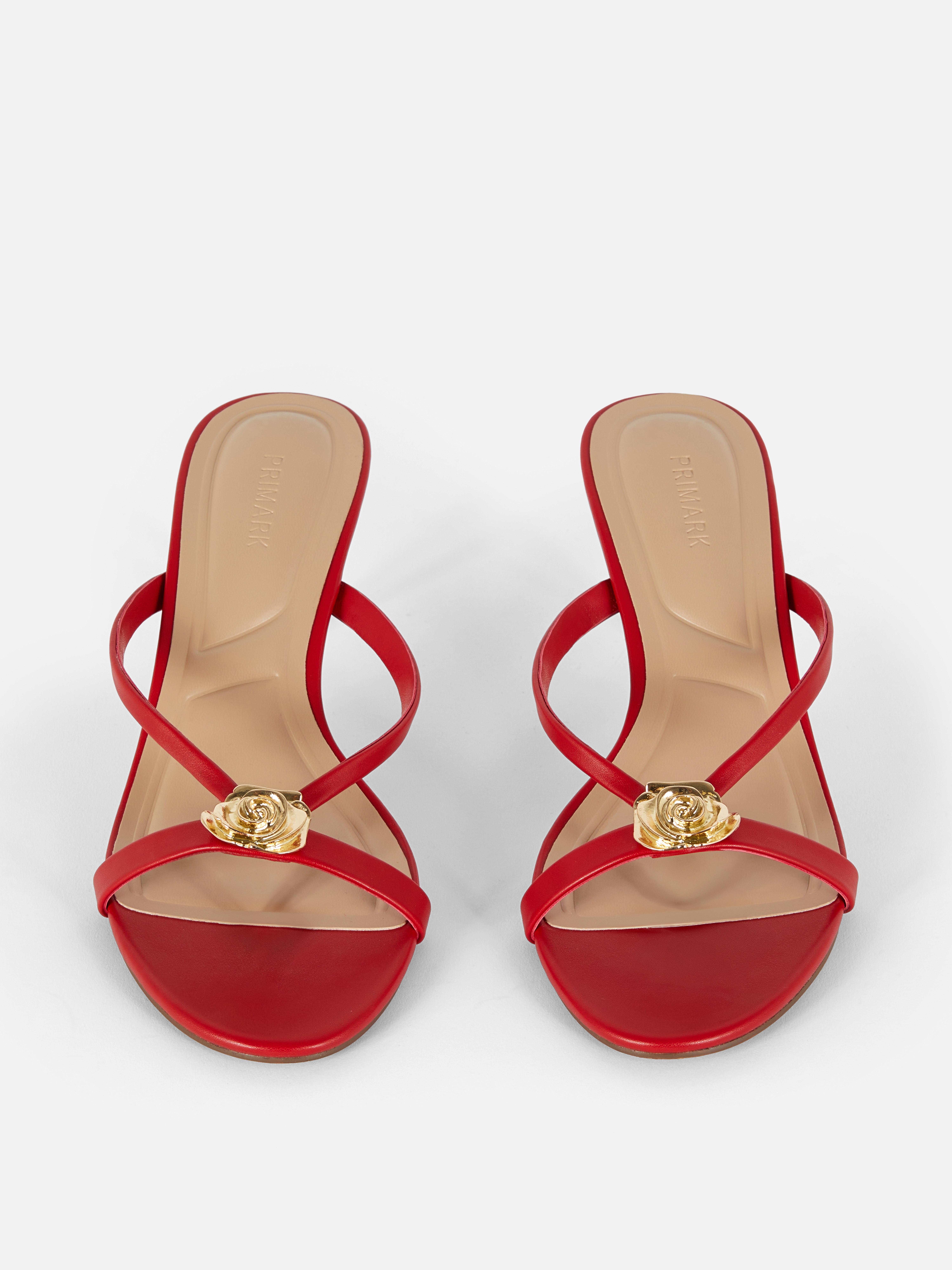 Metal Detail Kitten Mule Heels