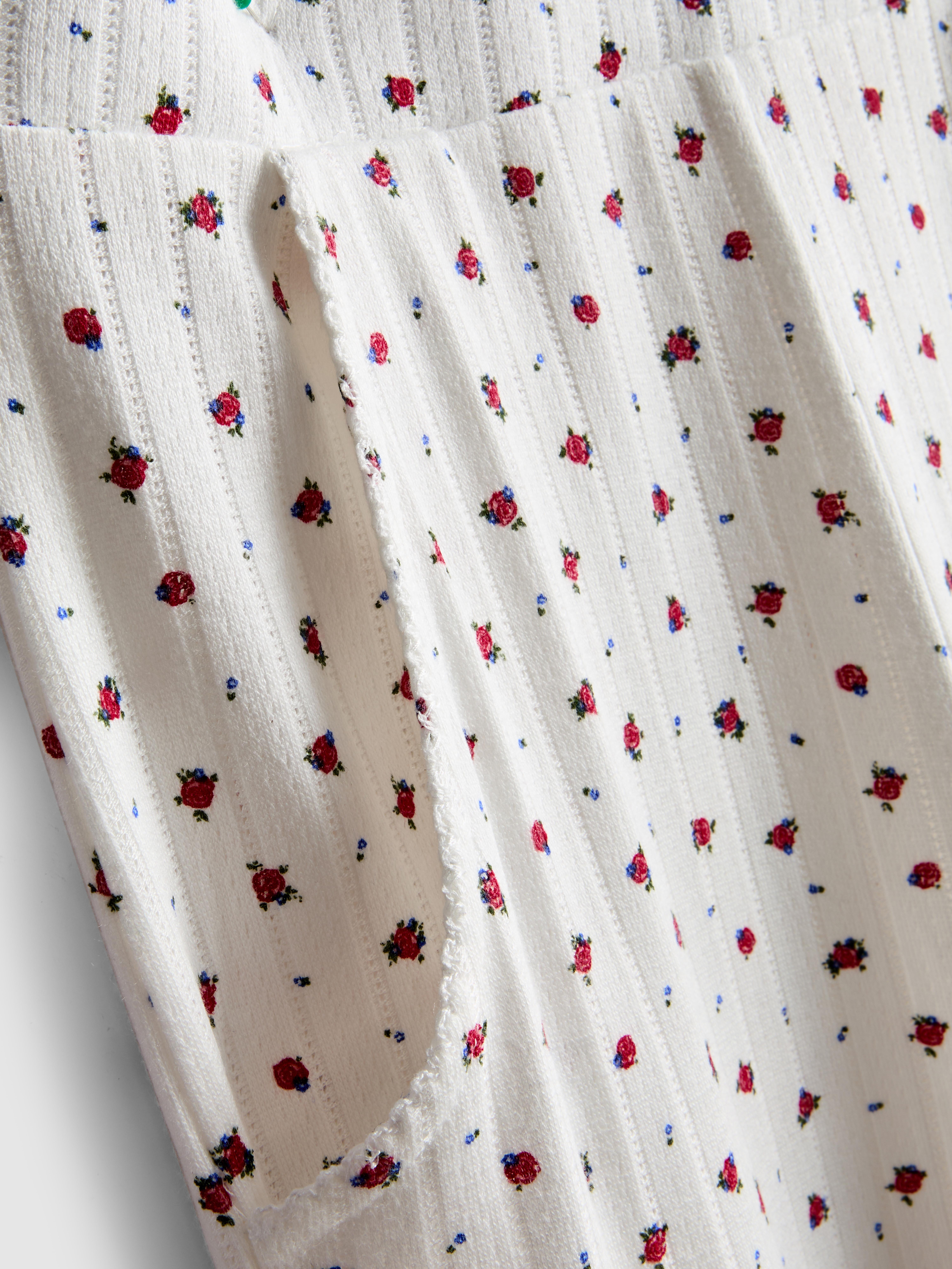 Printed Pointelle Pajama Bottoms