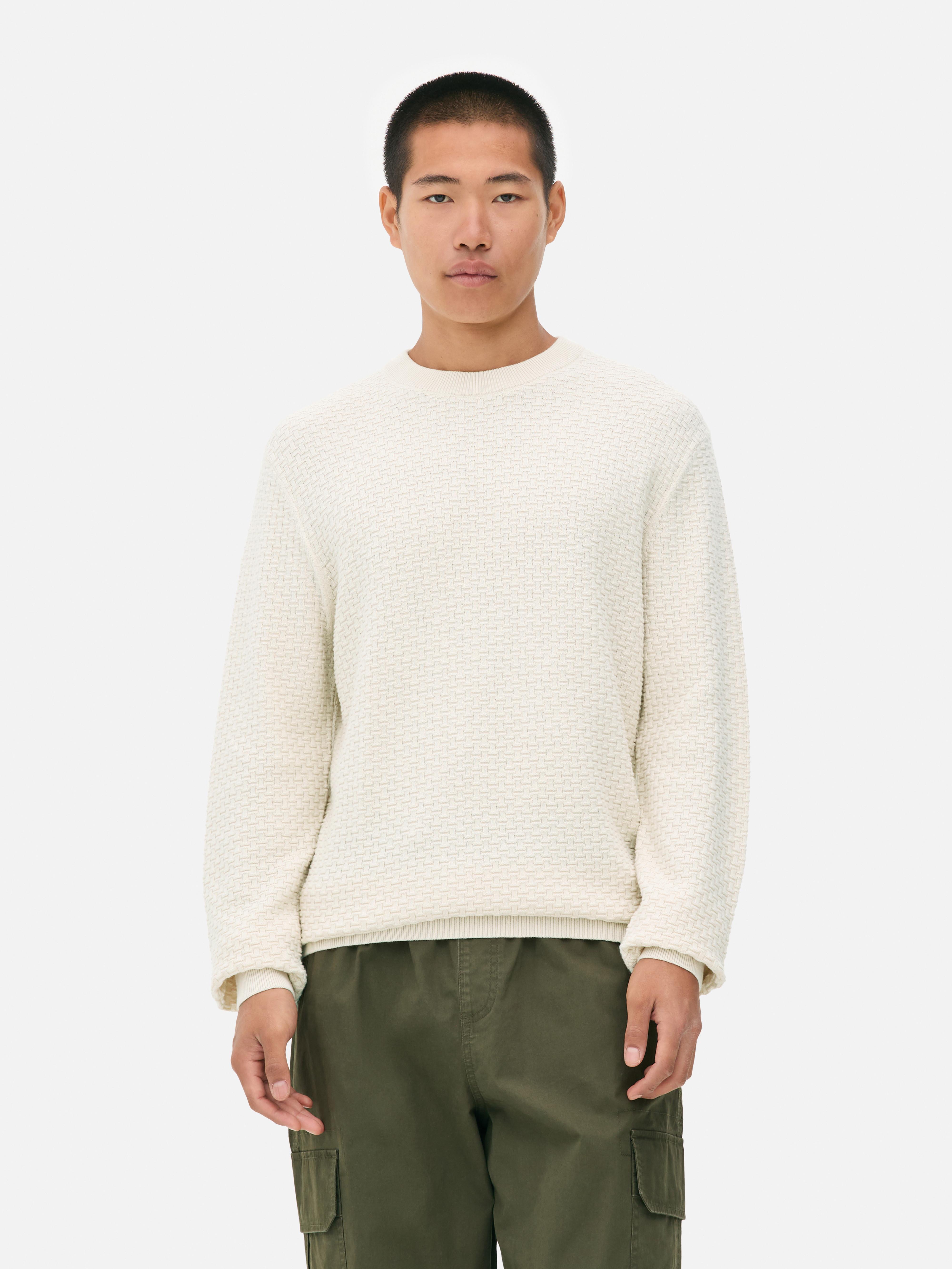 Textured Crew Neck Sweater