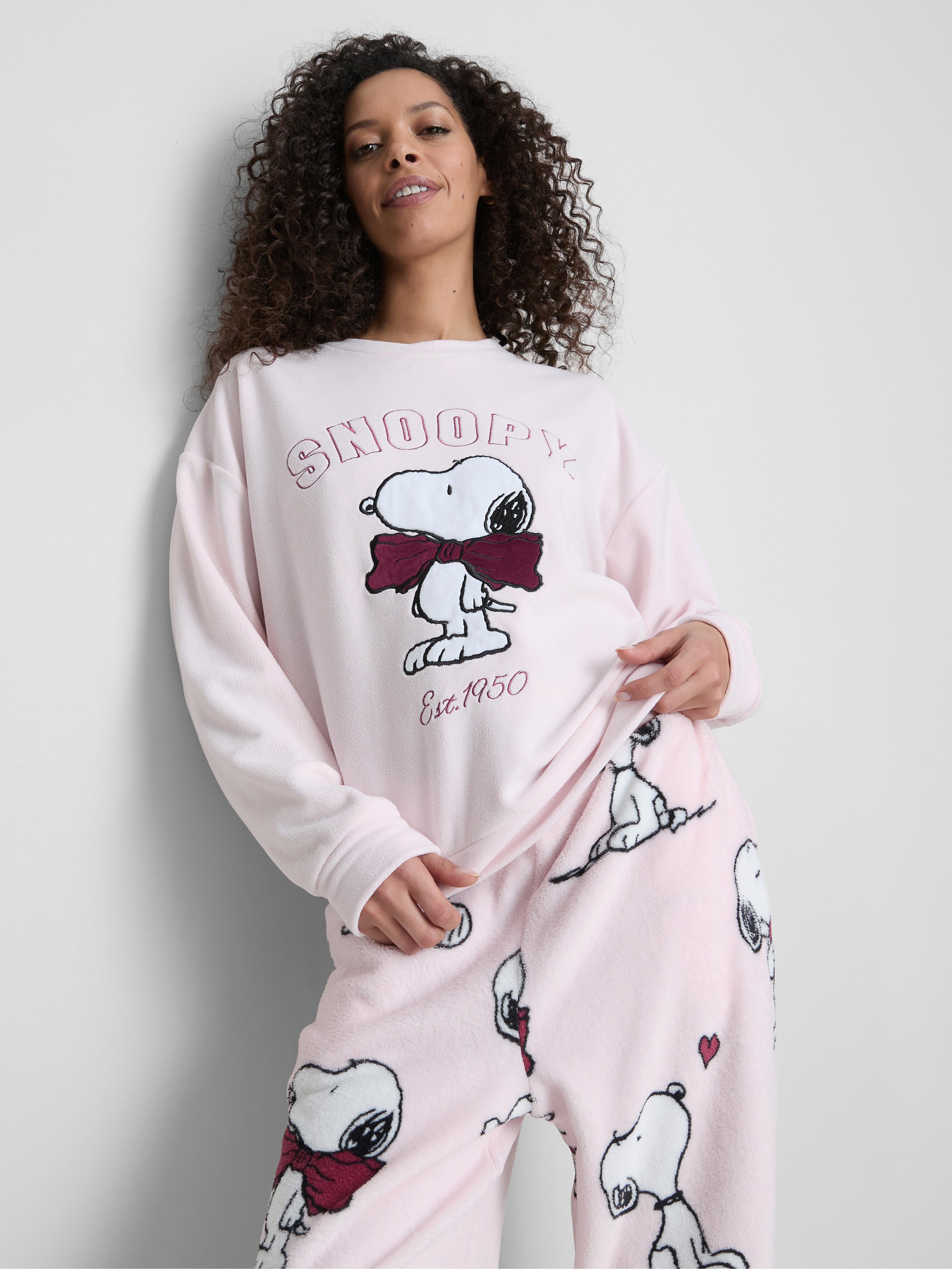 Snoopy Plush Crew Neck Pajama Top