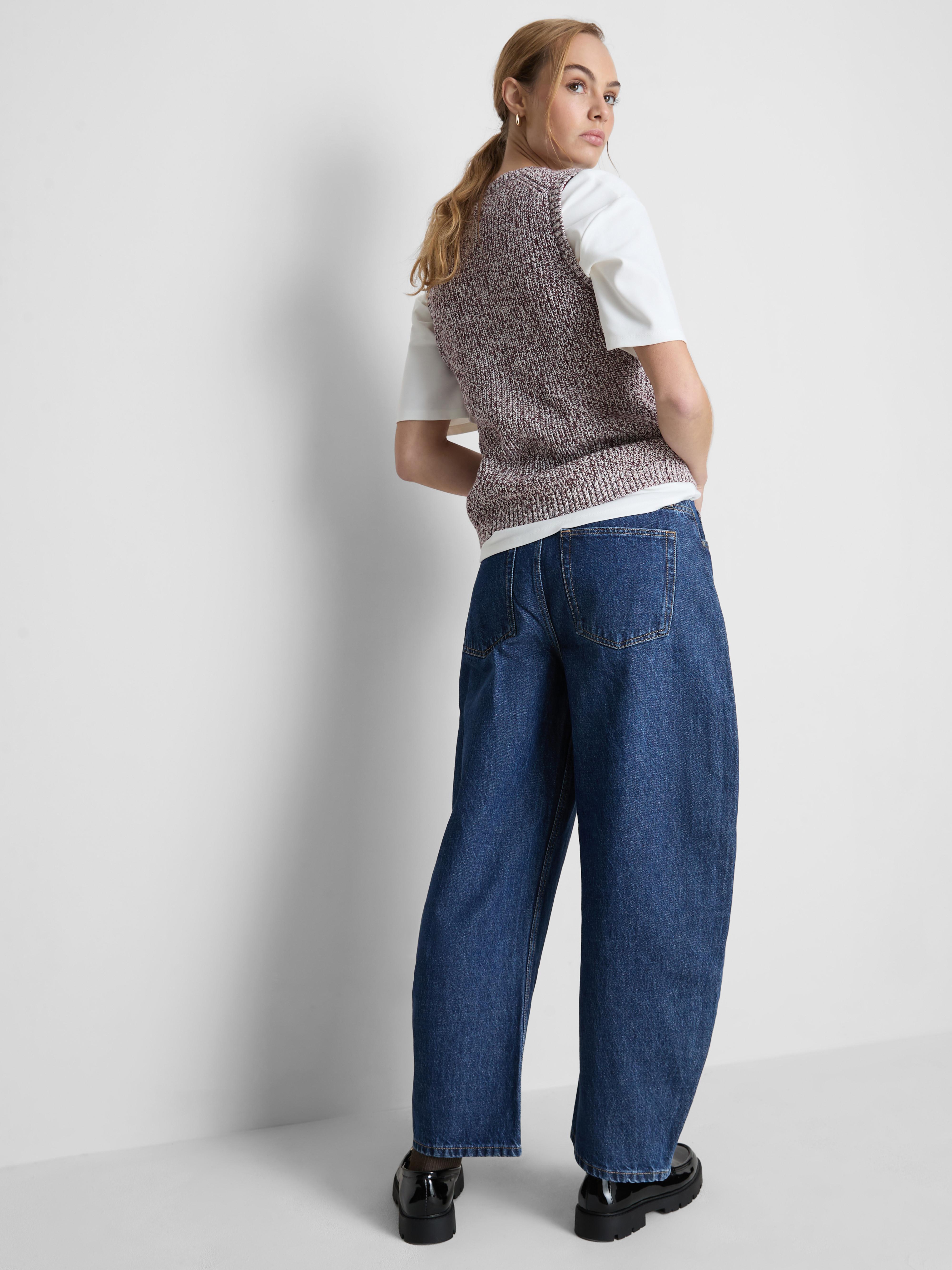 The Edit Mid-Rise Barrel Leg Jeans