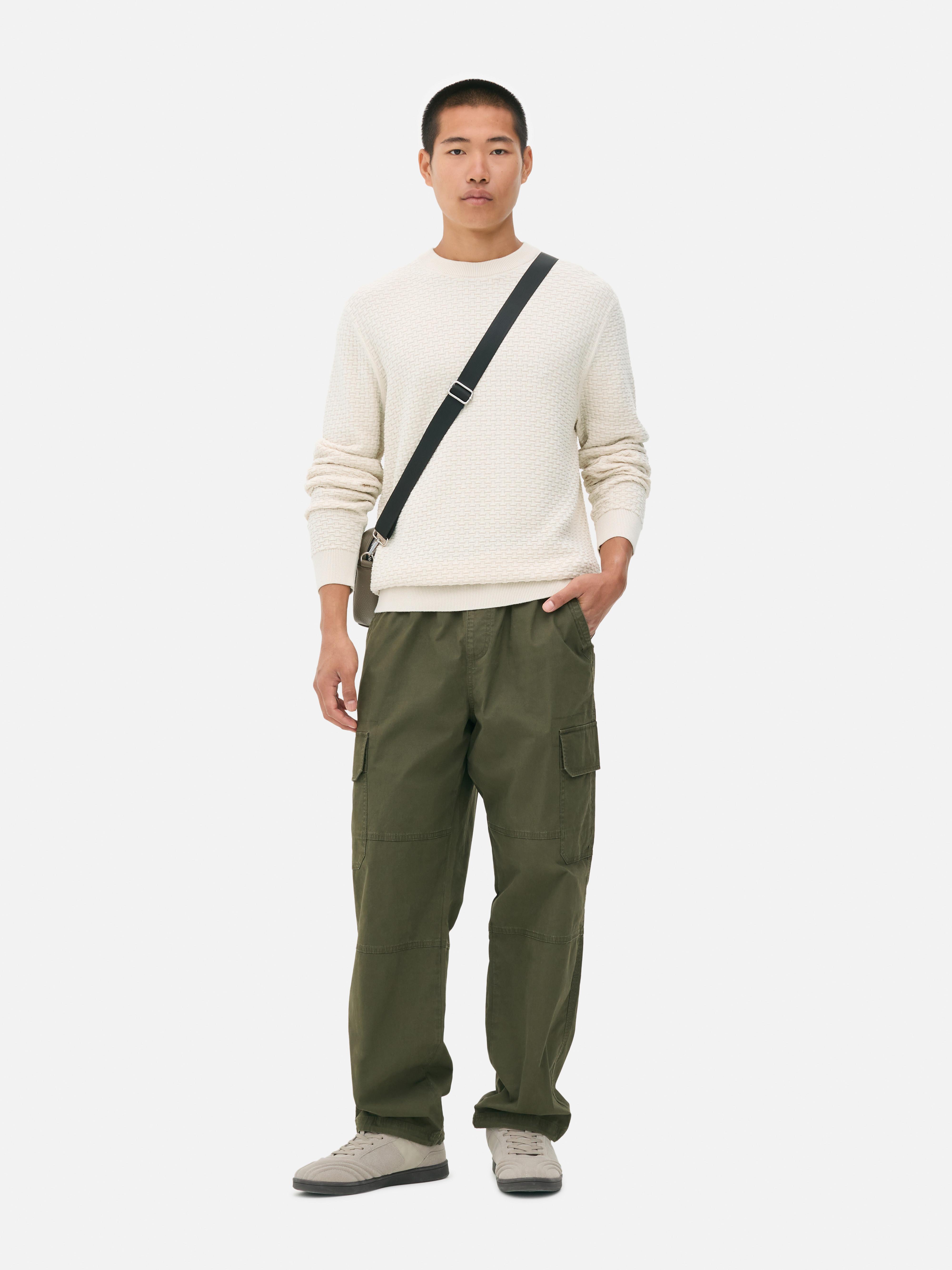 Textured Crew Neck Sweater